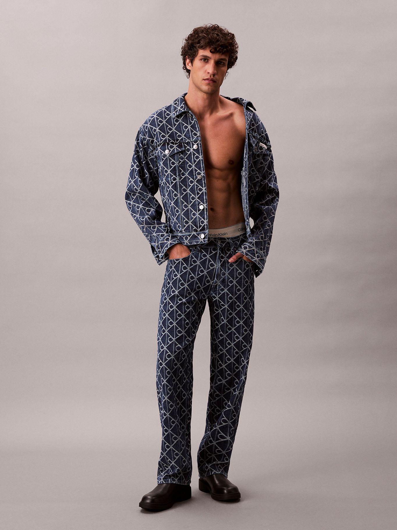 Chaqueta Denim con Monograma Jacquard Azul Calvin Klein-1