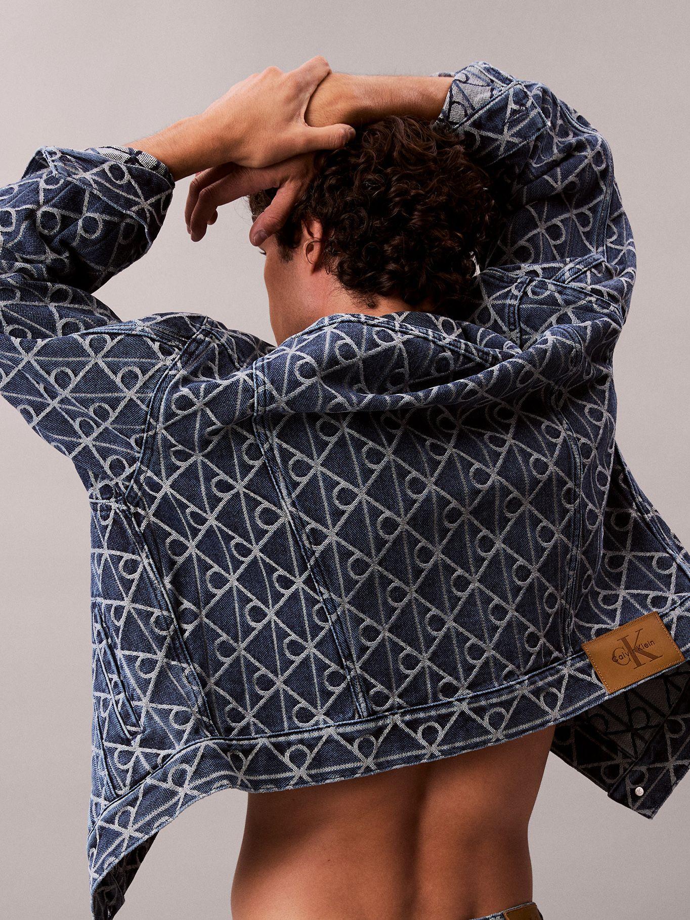 Chaqueta Denim con Monograma Jacquard Azul Calvin Klein-4