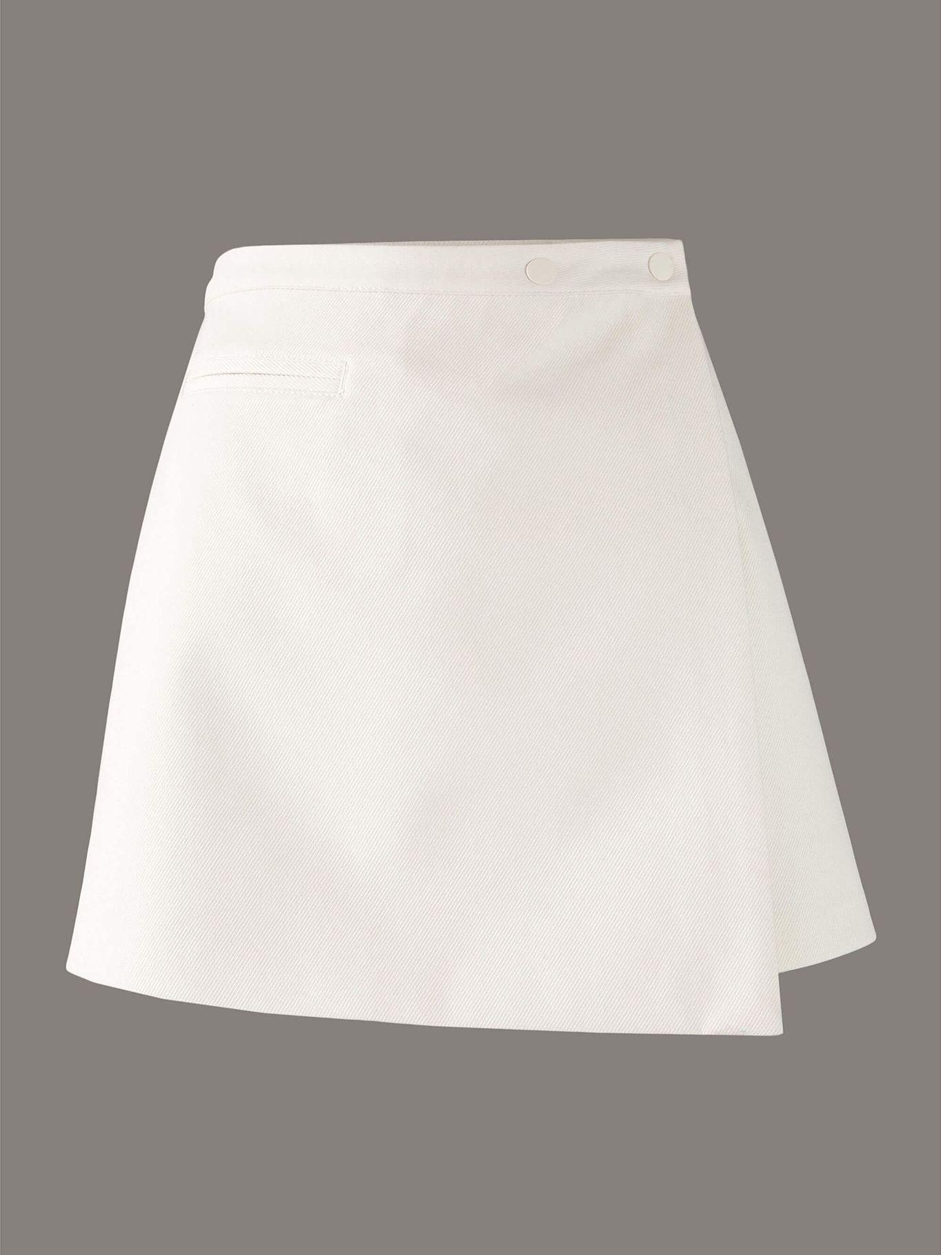 Falda mini envolvente Blanco Calvin Klein-4