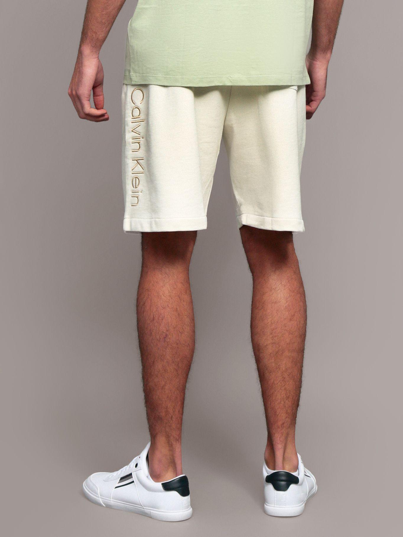 Short de Algodón con Logo Bordado Beige Calvin Klein-3