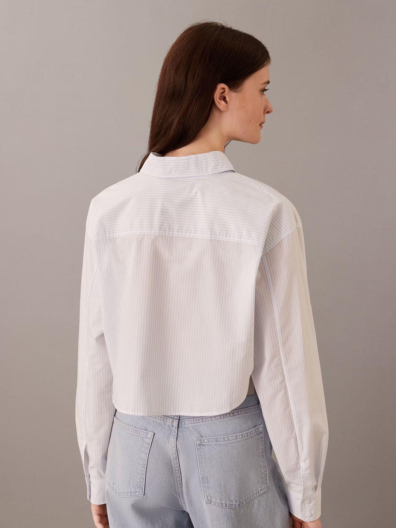 Camisa cropped popelín de algodón Blanco Calvin Klein-2