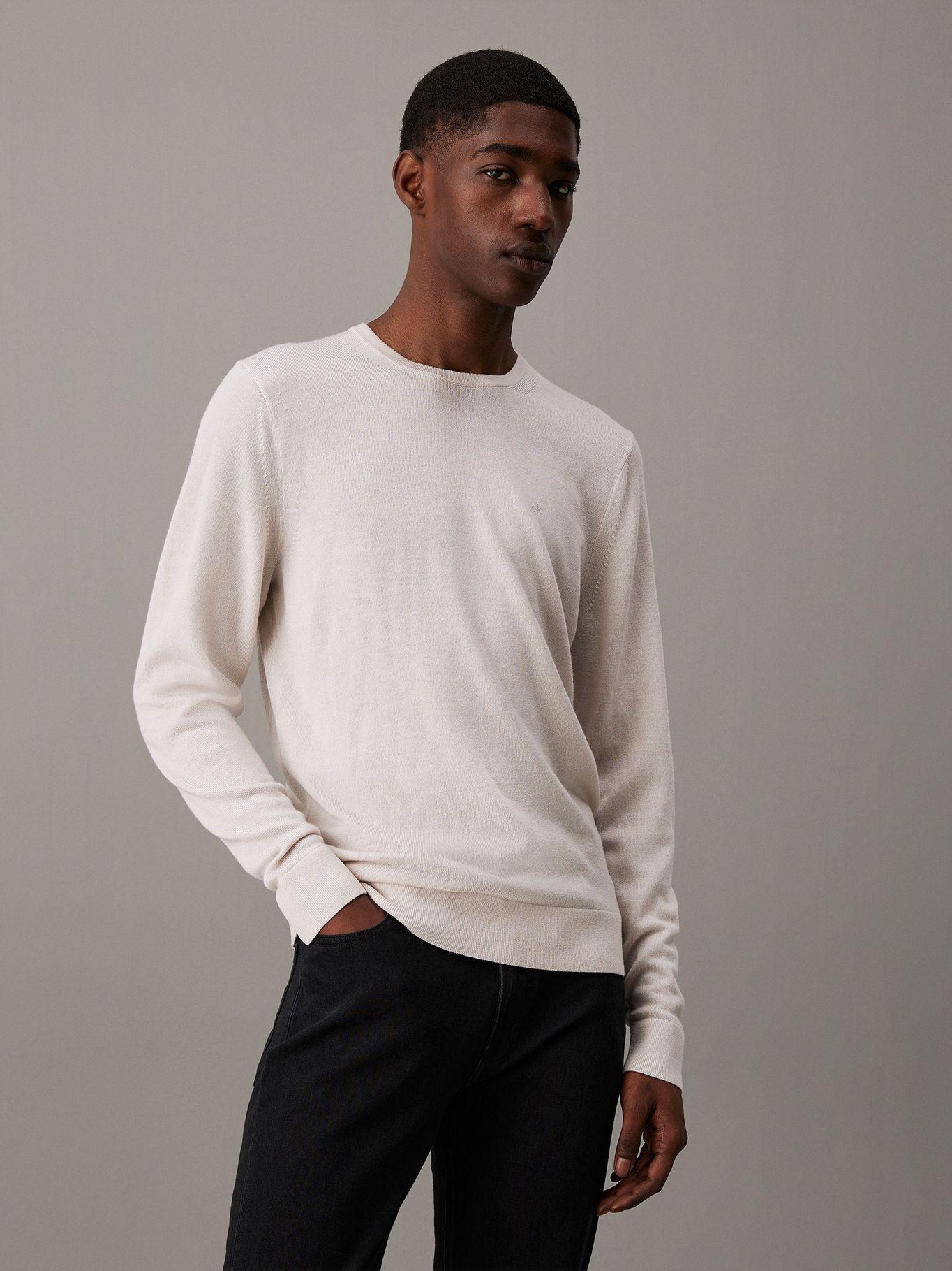 Sweater Superior Wool Crew Neck Blanco Calvin Klein-0