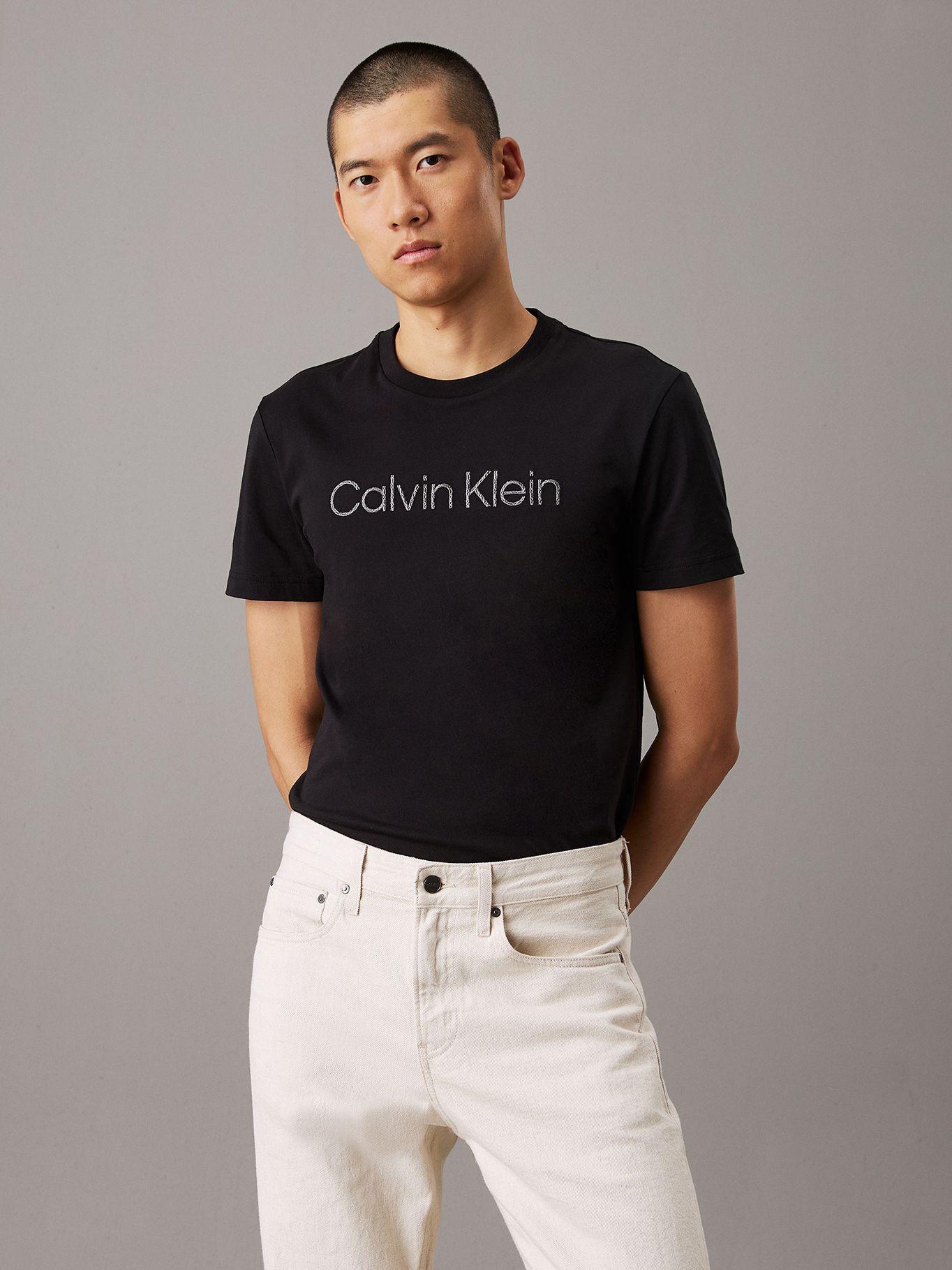 Polera con Logo Texturizado Negro Calvin Klein-0
