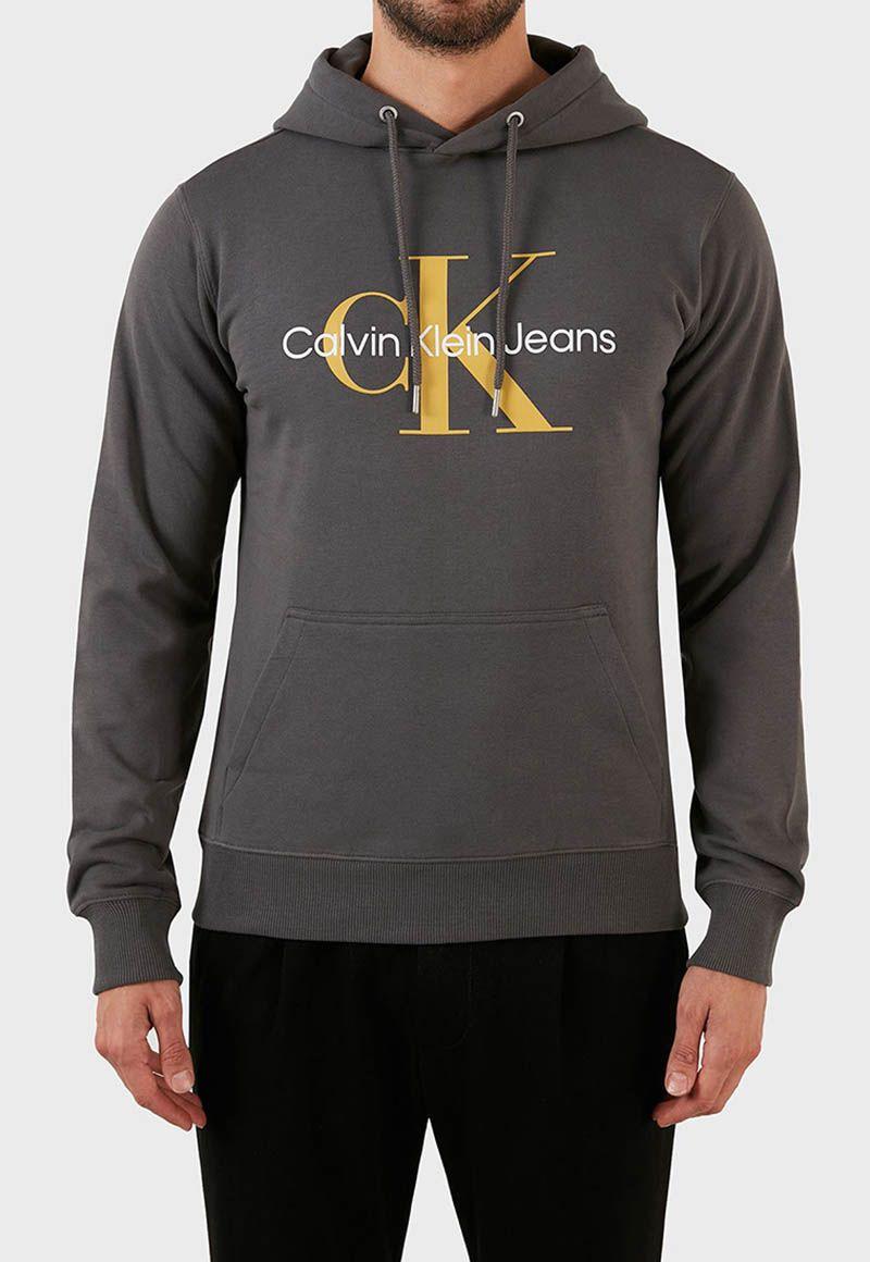 Hoodie Seasonal Monogram Gris Calvin Klein-0