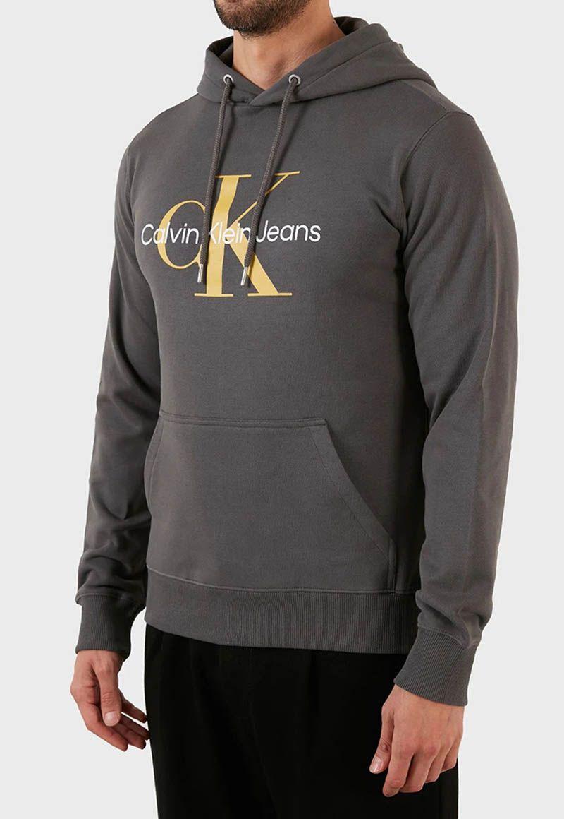 Hoodie Seasonal Monogram Gris Calvin Klein-2