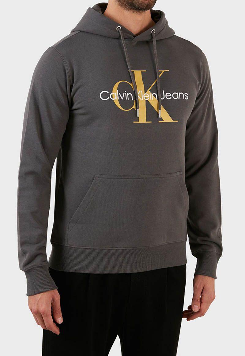 Hoodie Seasonal Monogram Gris Calvin Klein-3