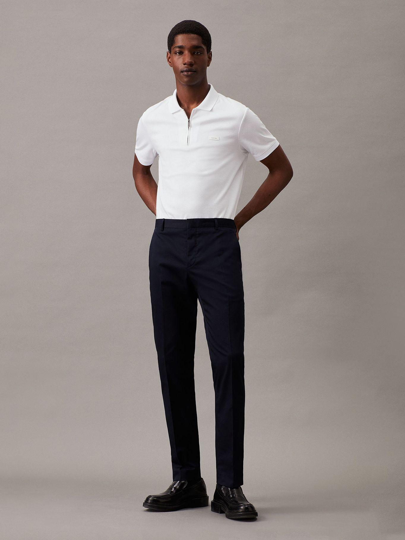 Polo Smoot Cotton Welt Blanco Calvin Klein-1