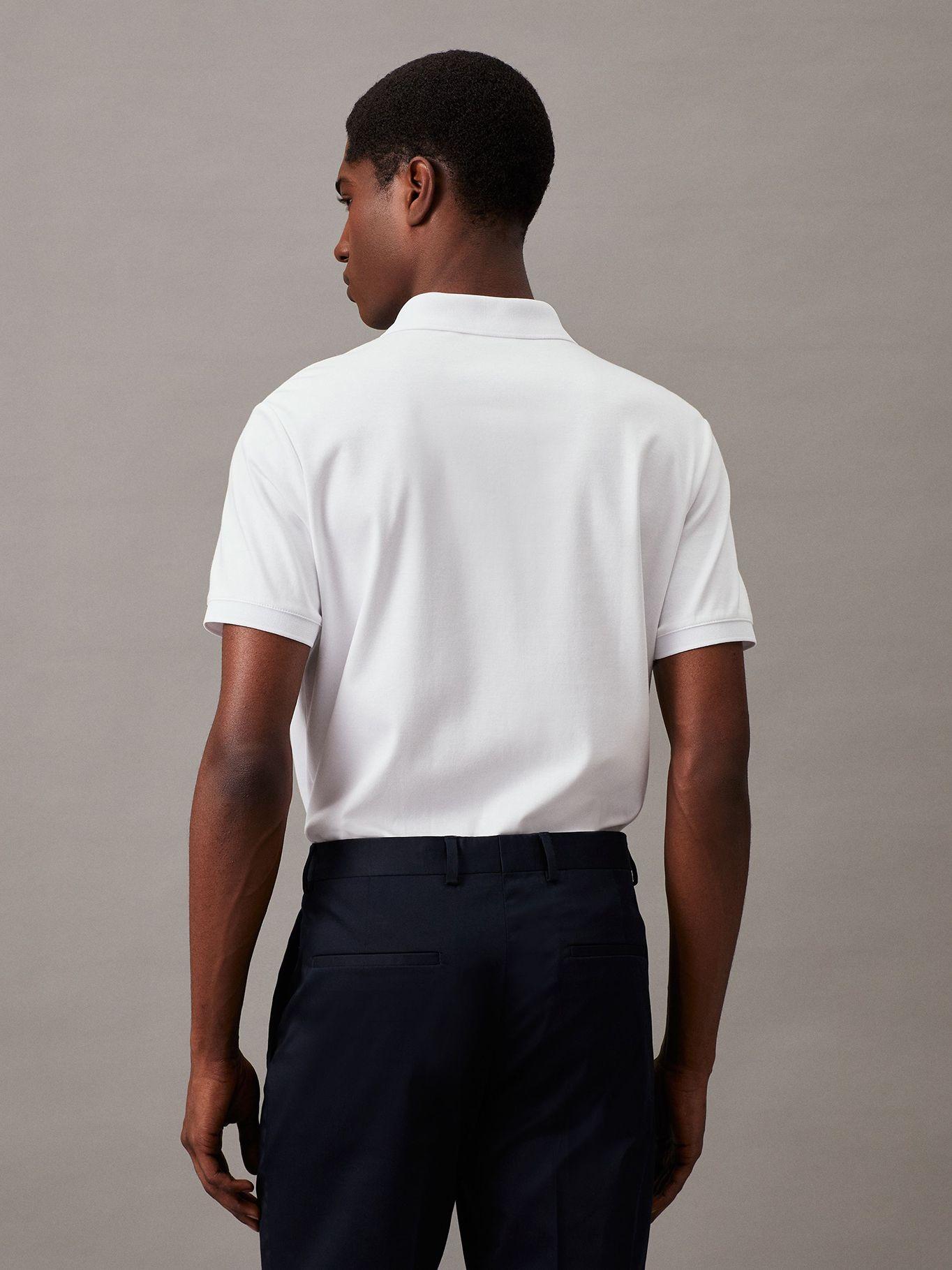 Polo Smoot Cotton Welt Blanco Calvin Klein-2