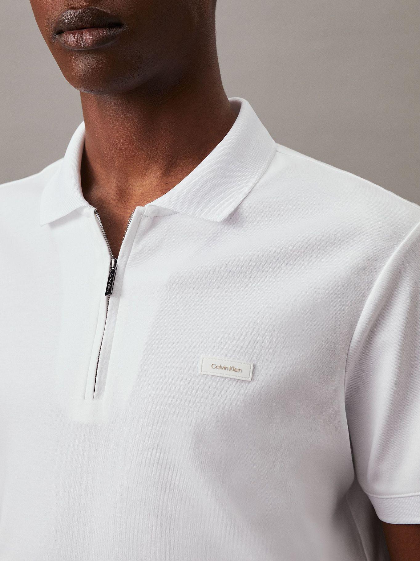 Polo Smoot Cotton Welt Blanco Calvin Klein-3