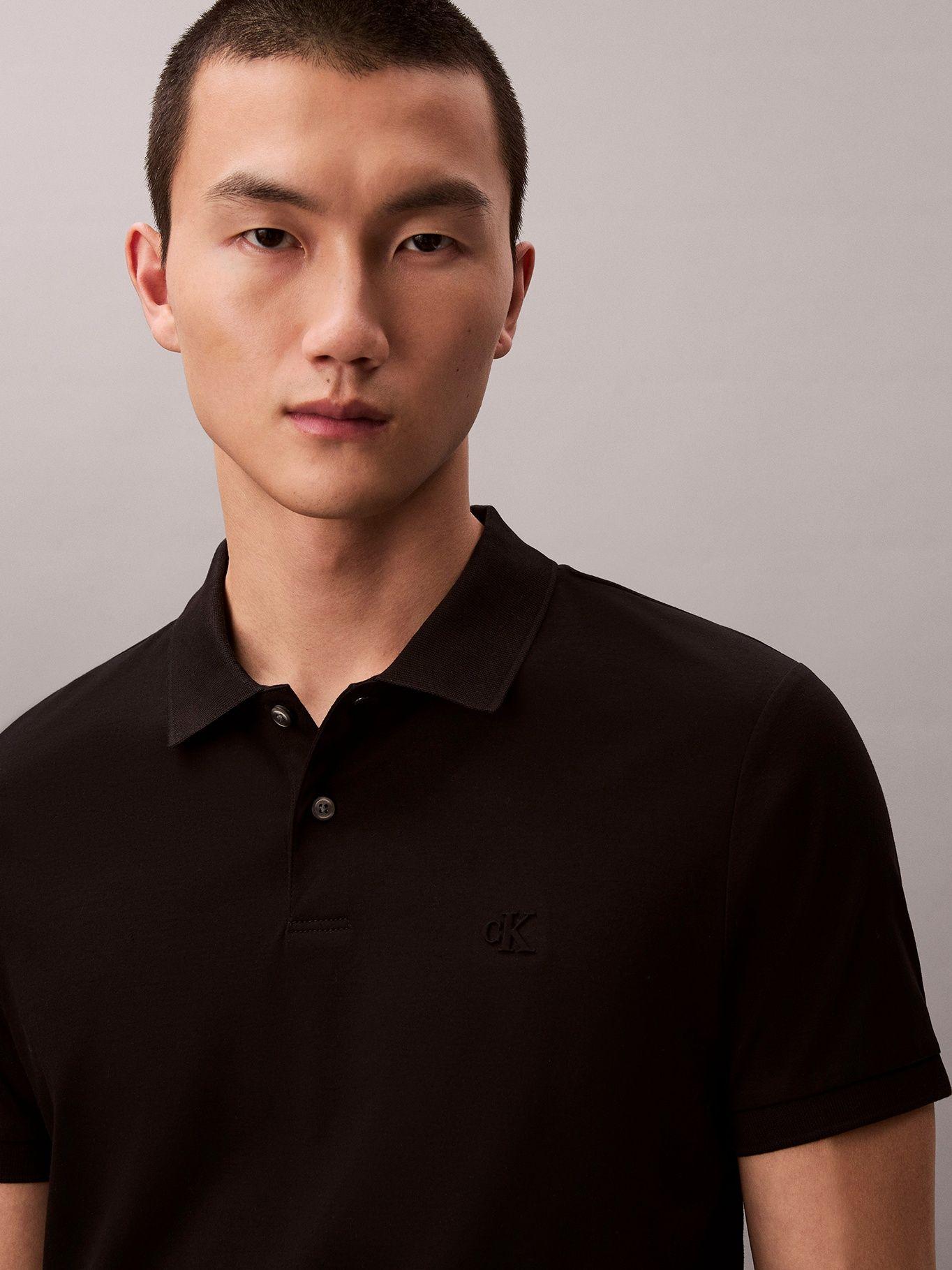 Polo Interlock Mercerizado Negro Calvin Klein-4