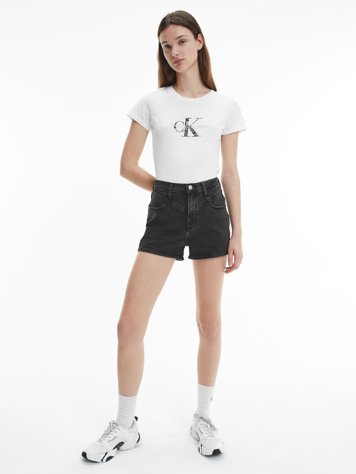 Polera Filled Monogram Blanco Calvin Klein Mujer-0