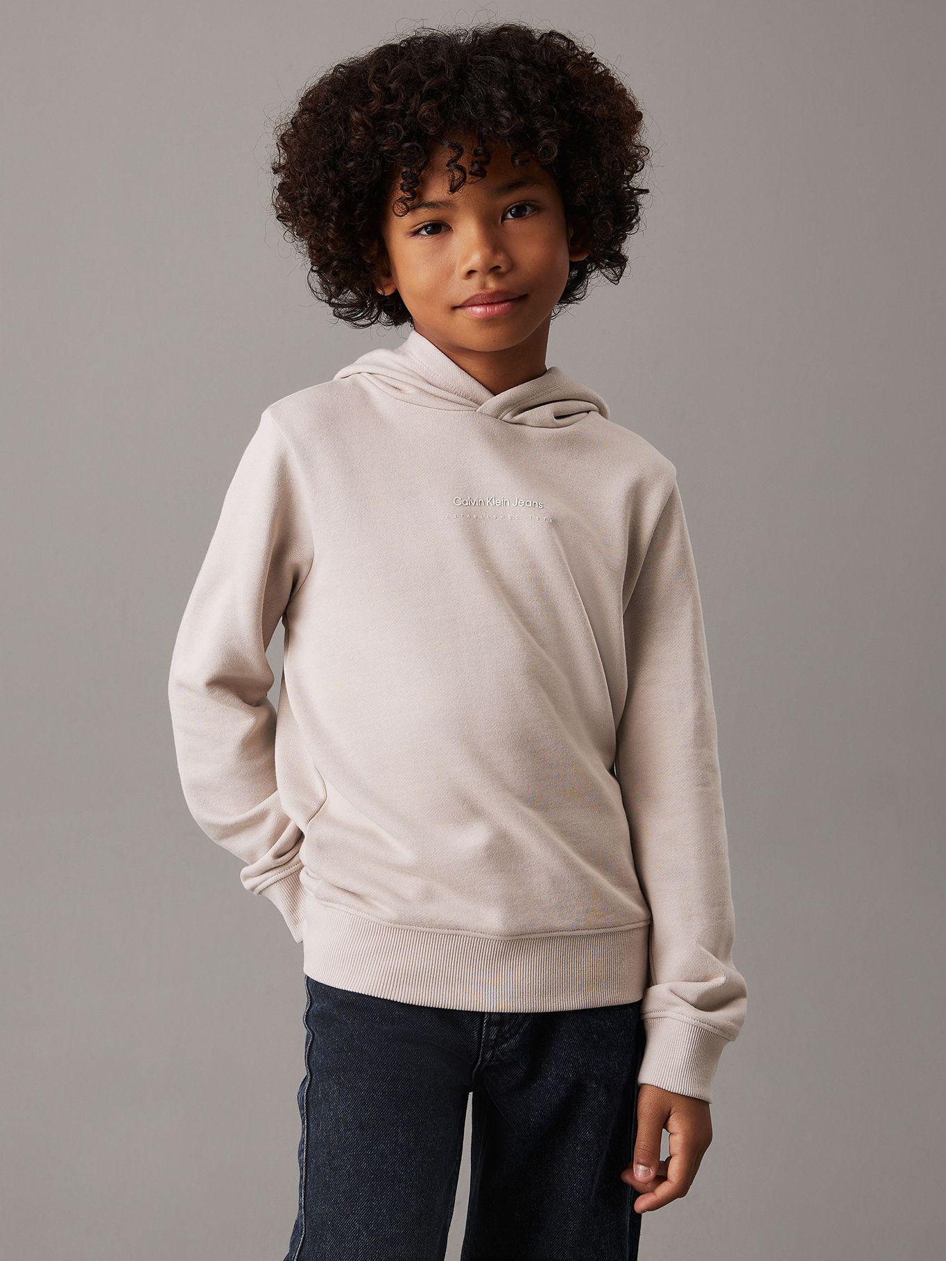 Polerón Niño con Gorro Shifted Beige Calvin Klein-0