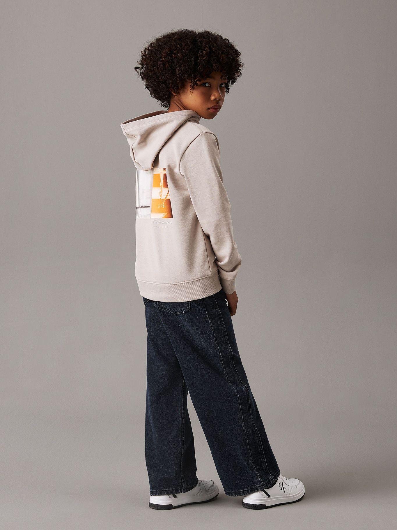 Polerón Niño con Gorro Shifted Beige Calvin Klein-2