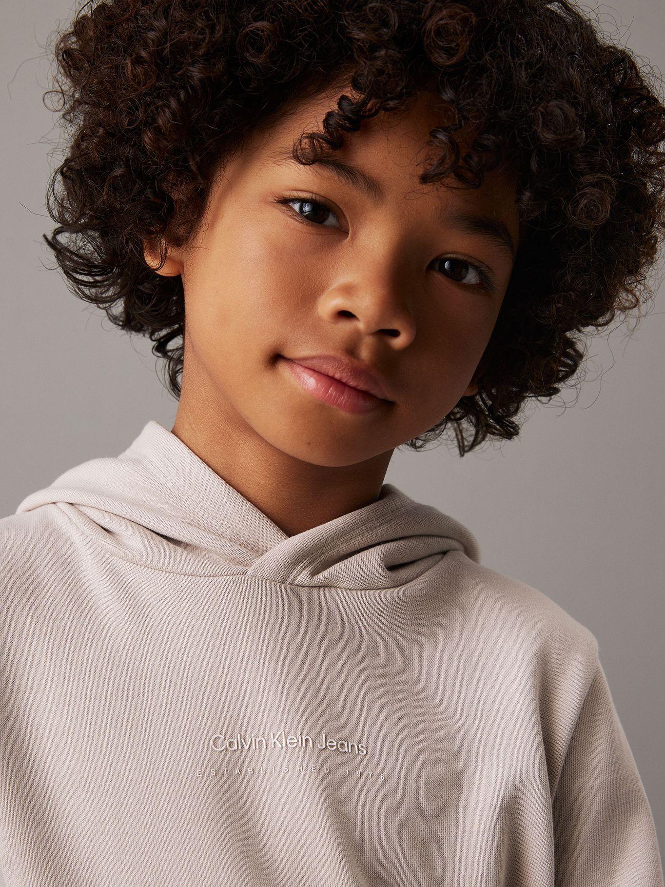Polerón Niño con Gorro Shifted Beige Calvin Klein-3