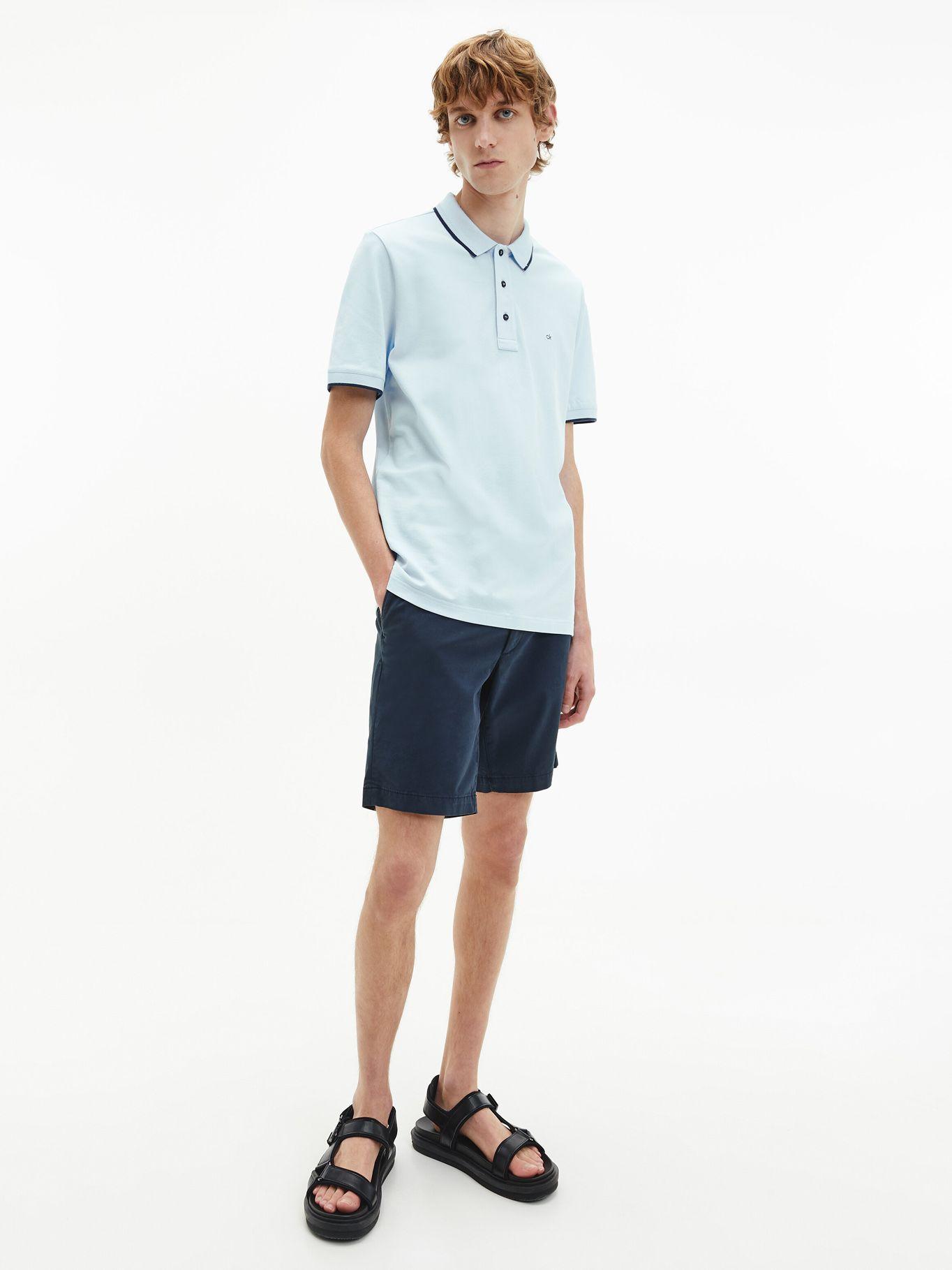 Polo Stretch Tipping Azul Calvin Klein-0