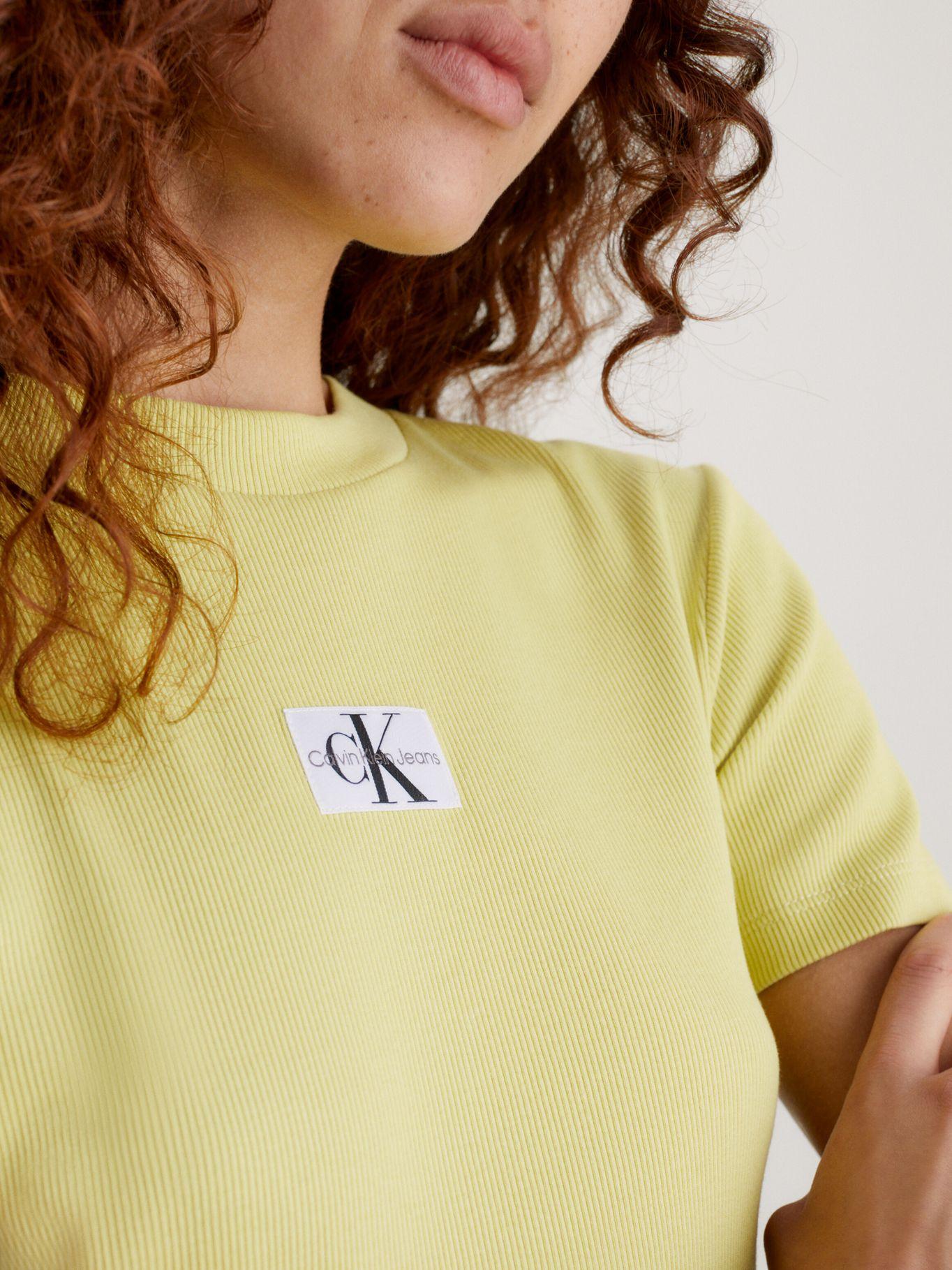 Polera Badge Rib Amarillo Calvin Klein-3