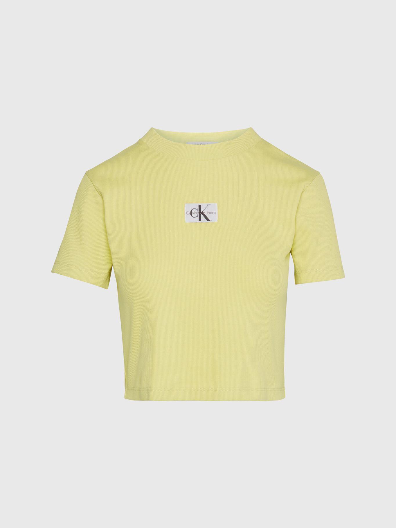 Polera Badge Rib Amarillo Calvin Klein-4