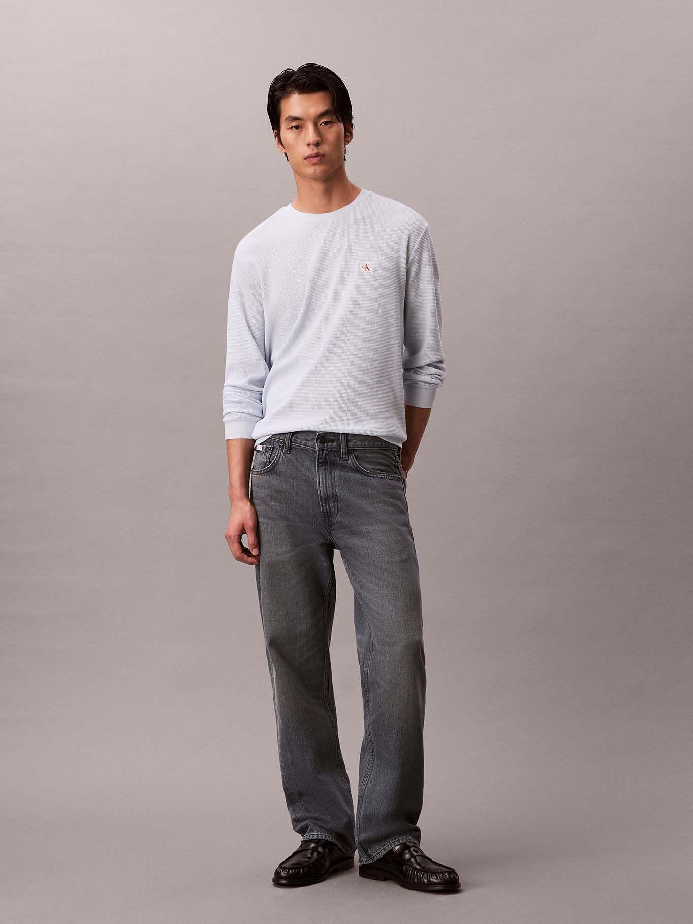 Polera Manga Larga en Tejido Punto Celeste Calvin Klein-1