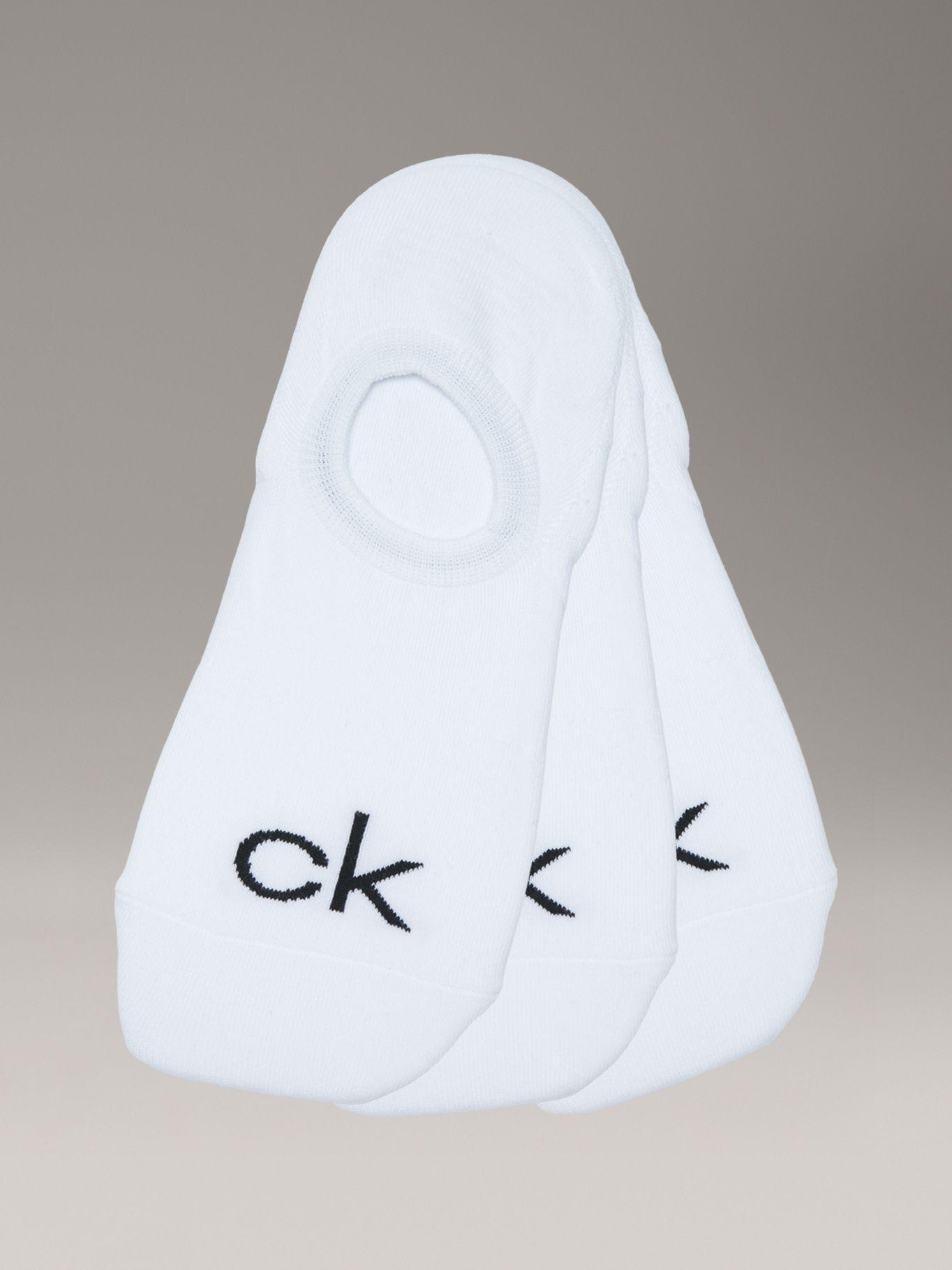 Pack de 3 Calcetines Finos con Logo Blanco Calvin Klein-0
