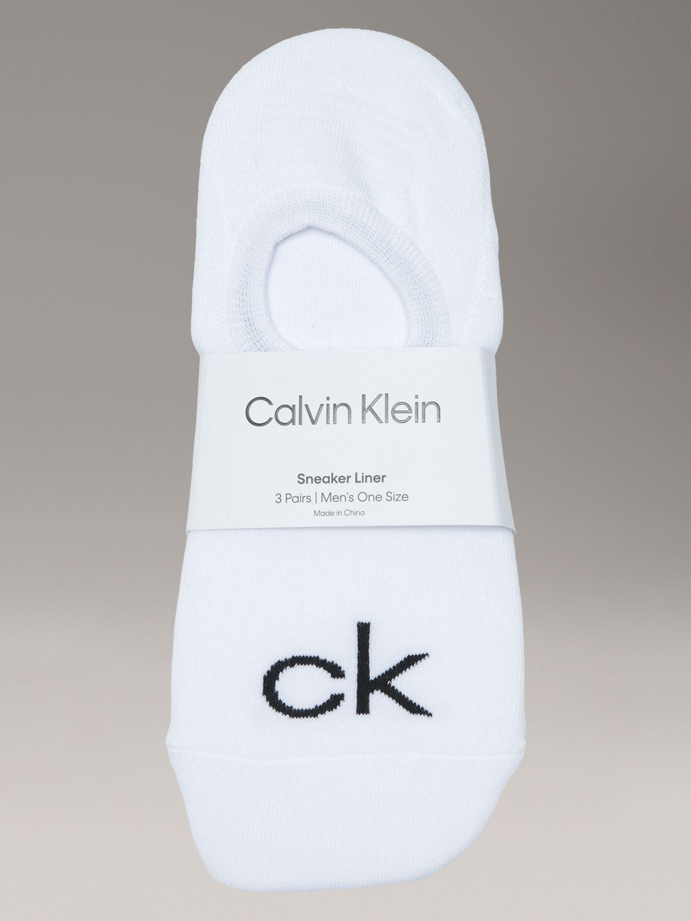 Pack de 3 Calcetines Finos con Logo Blanco Calvin Klein-2