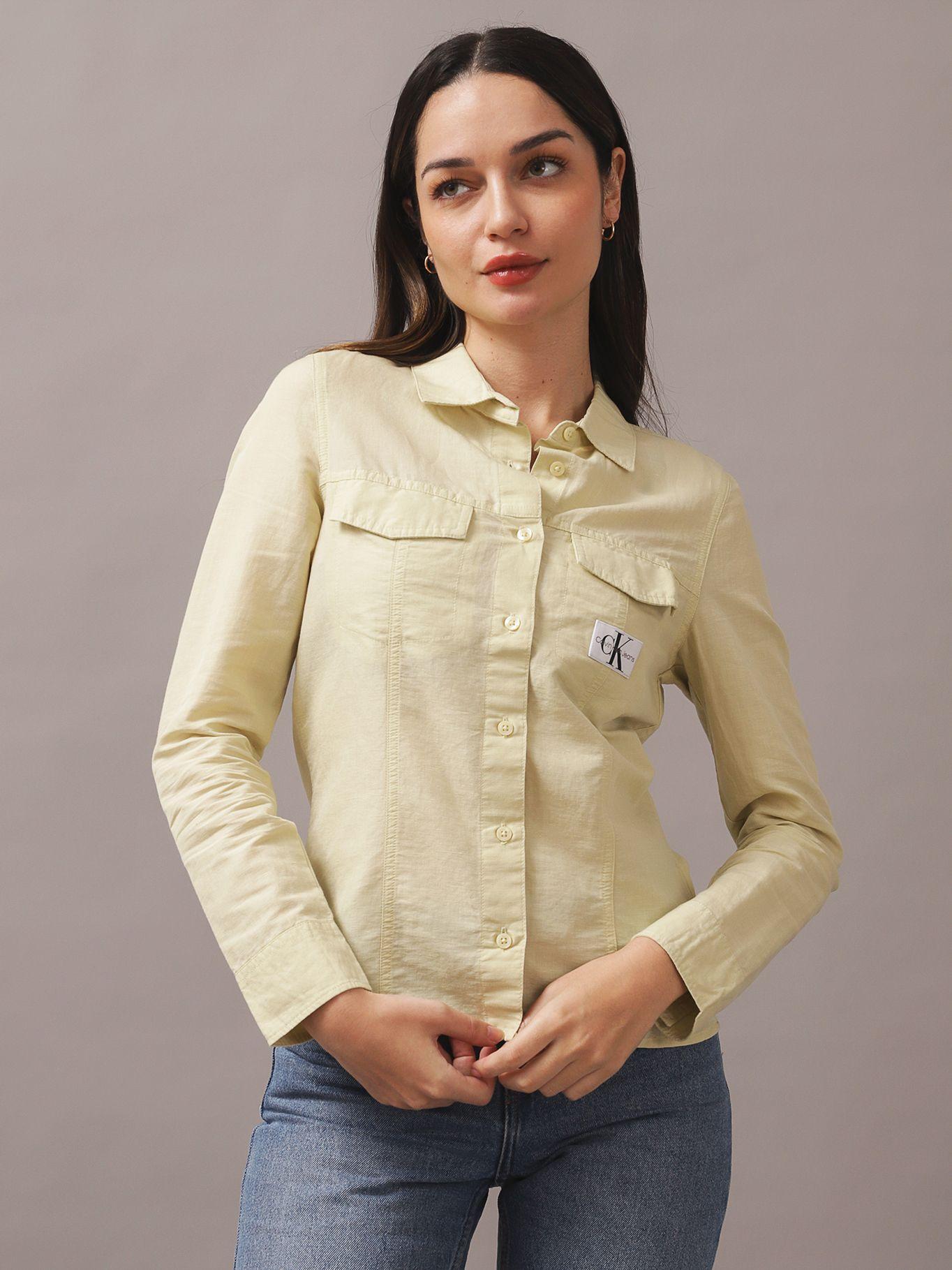 Camisa Long Sleeve Cotton Verde Calvin Klein-0