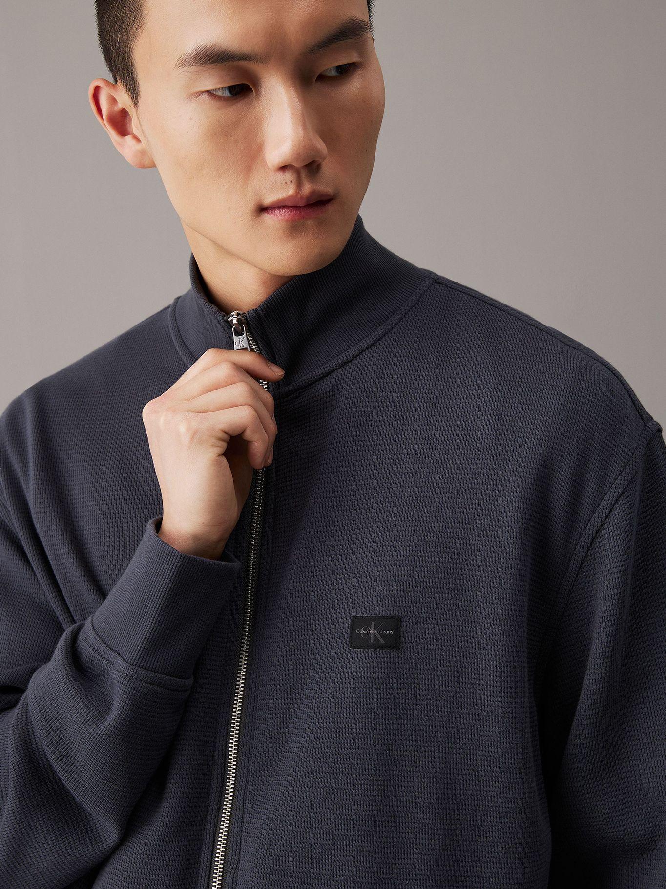 Sweater Woven Label Waffle Through Negro Calvin Klein-3