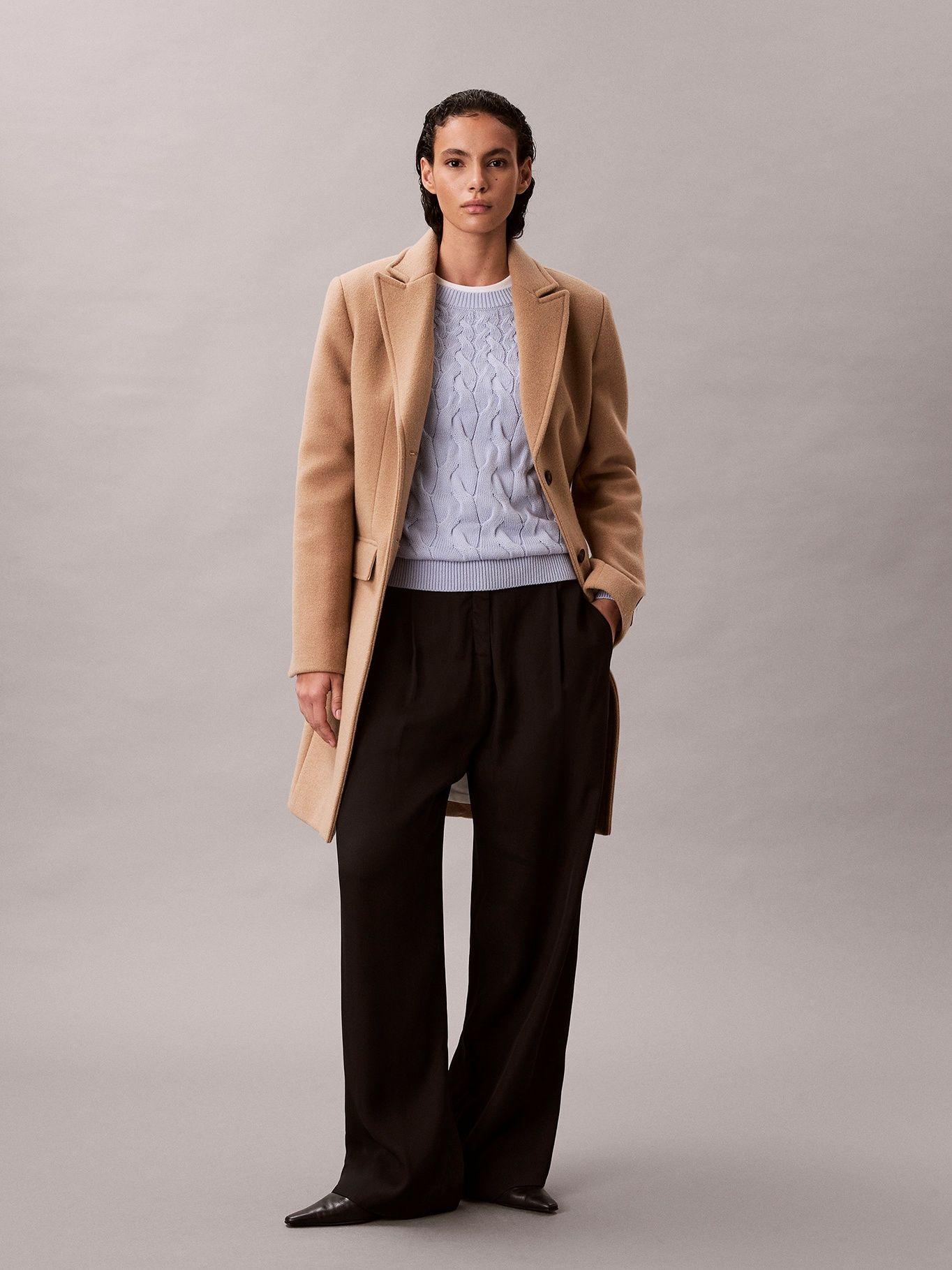 Sweater con Tejido Trenzado de Cuello Lila Calvin Klein-3