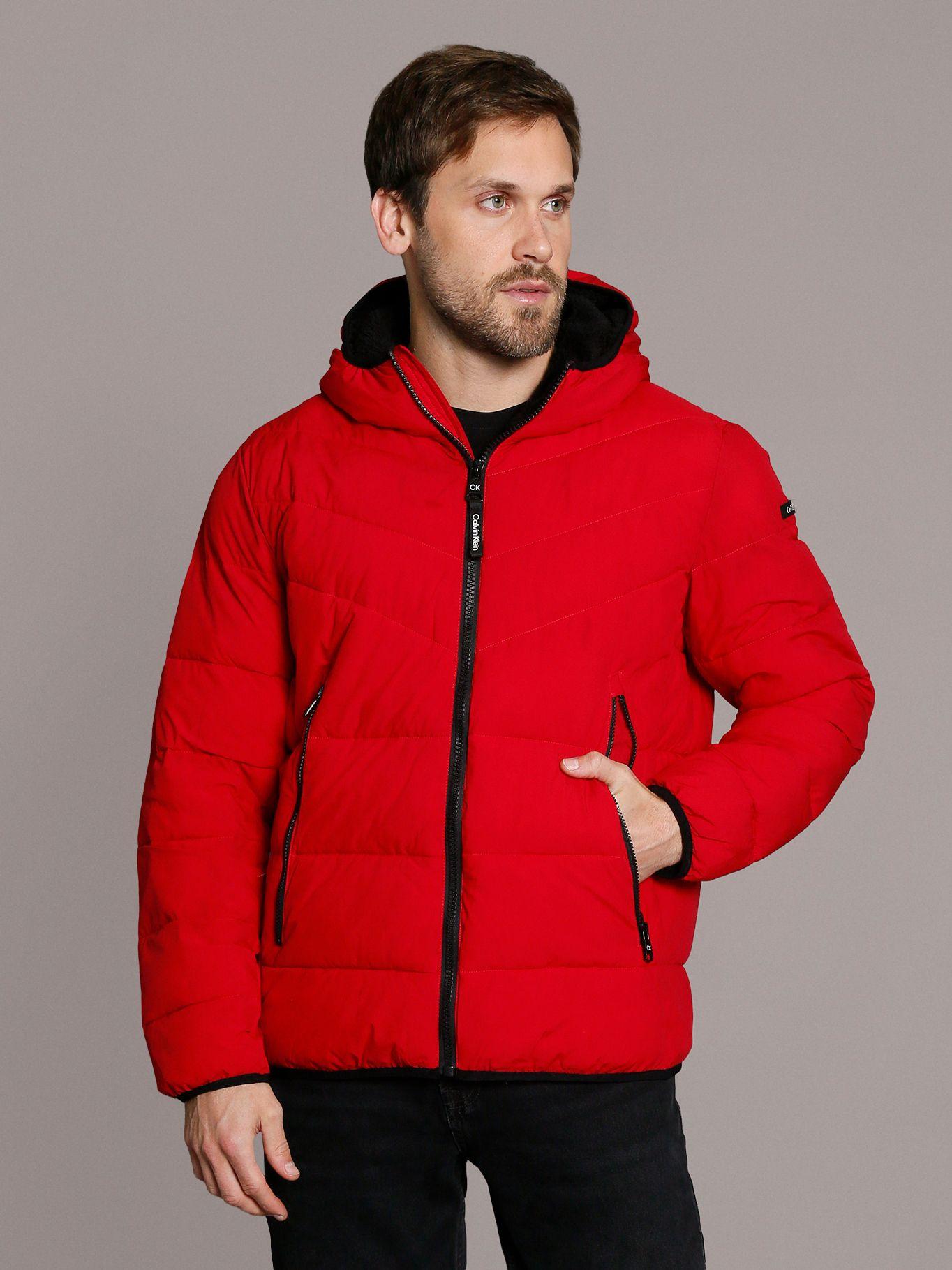 Parka con Gorro Stretch Rojo Calvin Klein-0