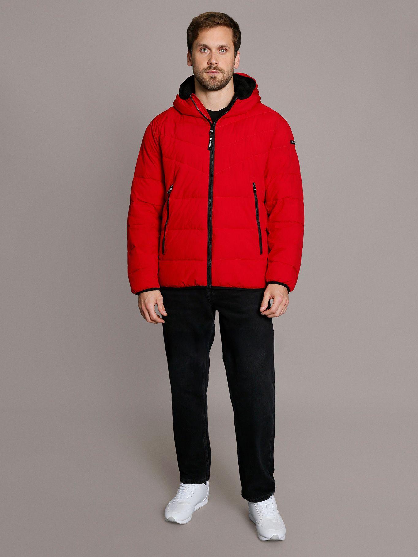 Parka con Gorro Stretch Rojo Calvin Klein-1