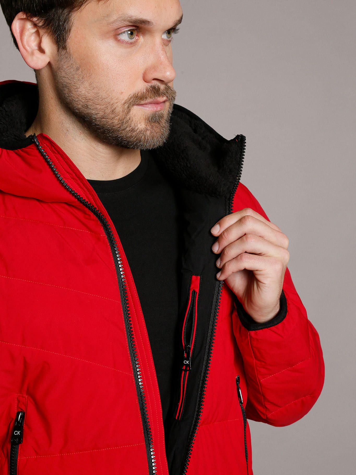 Parka con Gorro Stretch Rojo Calvin Klein-4
