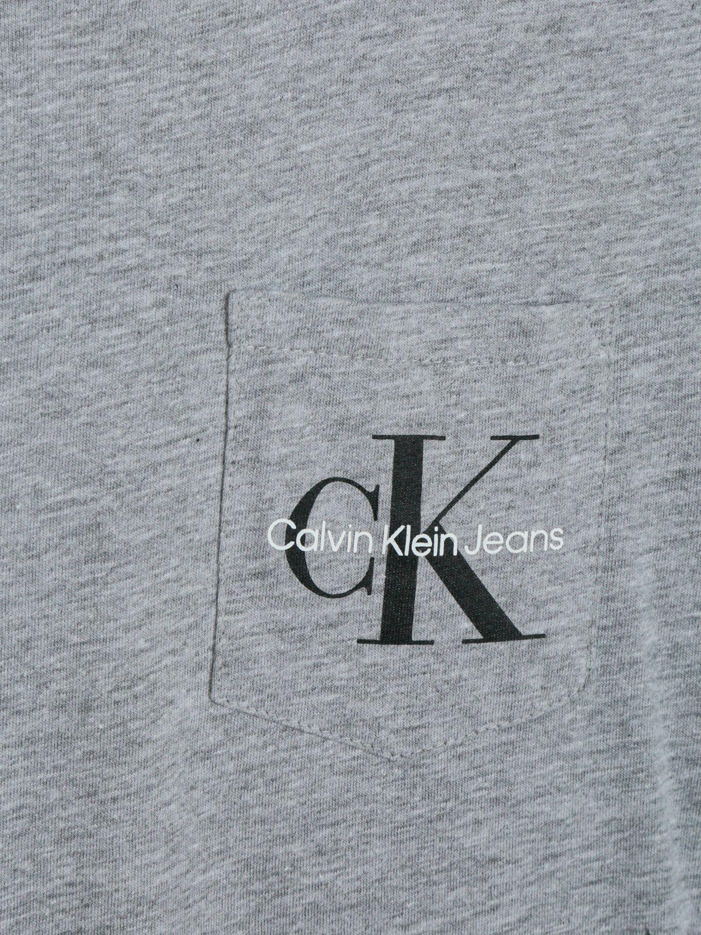 Polera Niño Con Bolsillo Y Logotipo Gris Calvin Klein-2