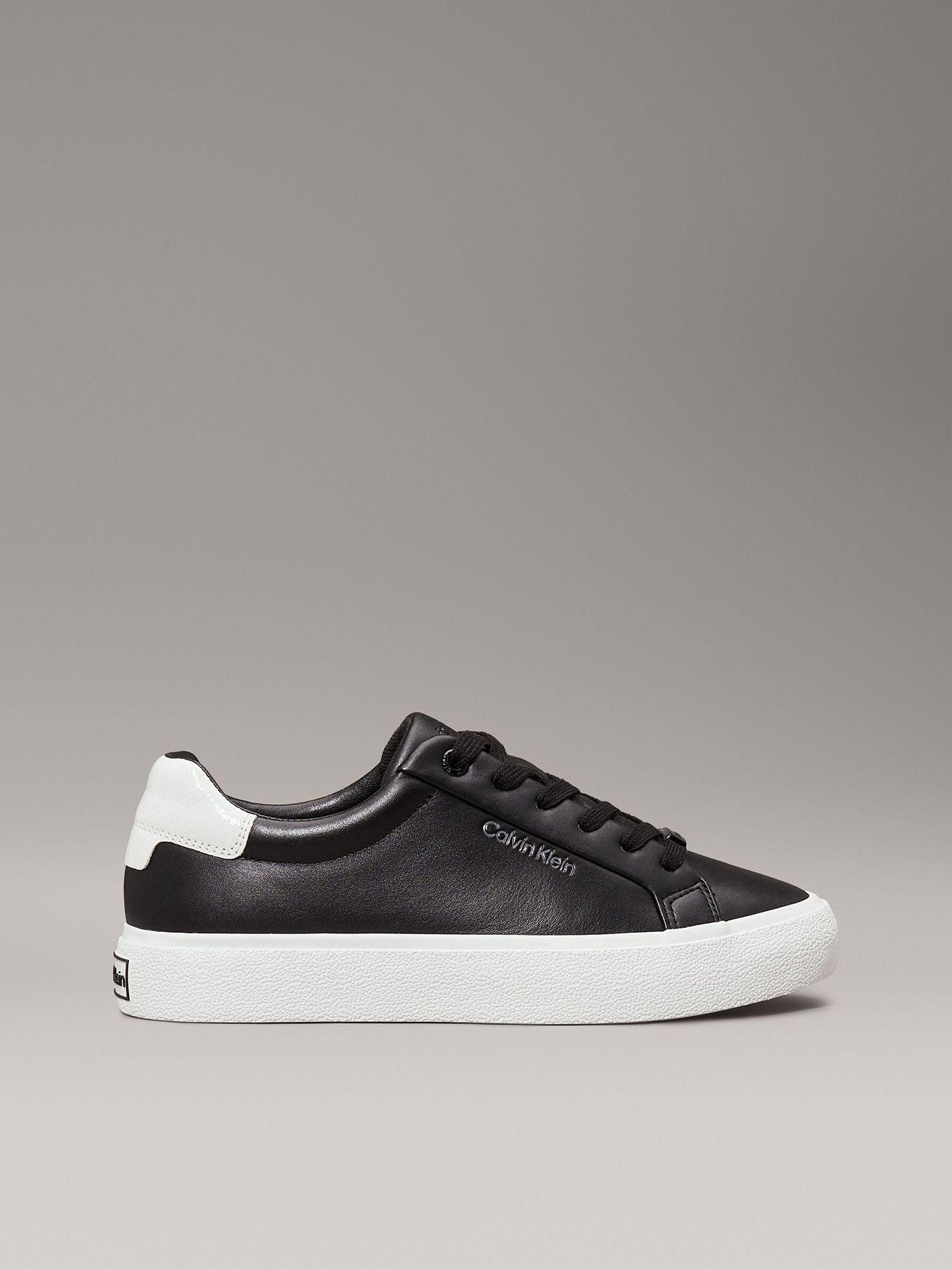 Zapatilla de cuero Negro Calvin Klein-4
