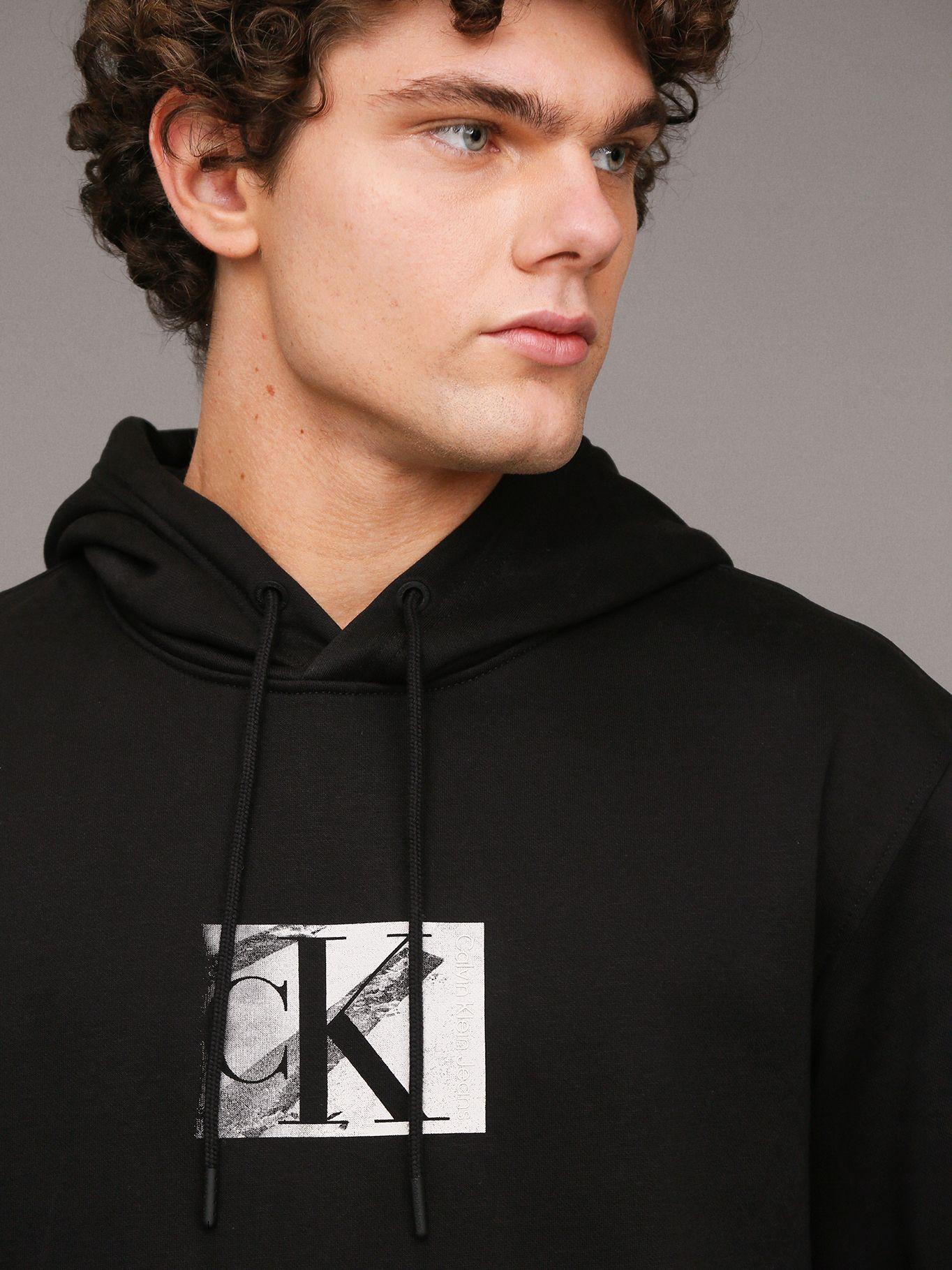 Polerón con Gorro Small Ck Box Negro Calvin Klein-4