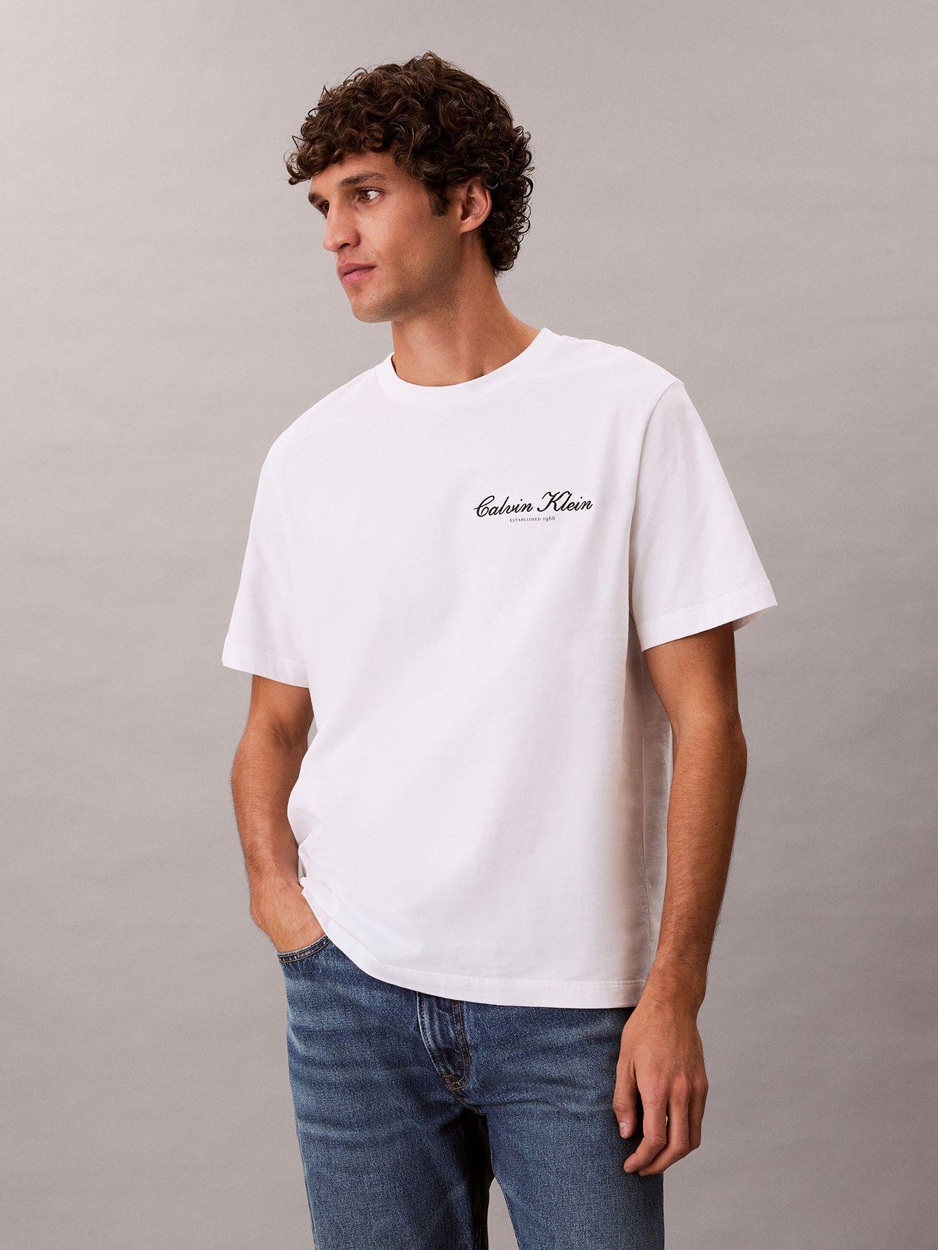 Polera con Logo Gráfico Blanco Calvin Klein-0