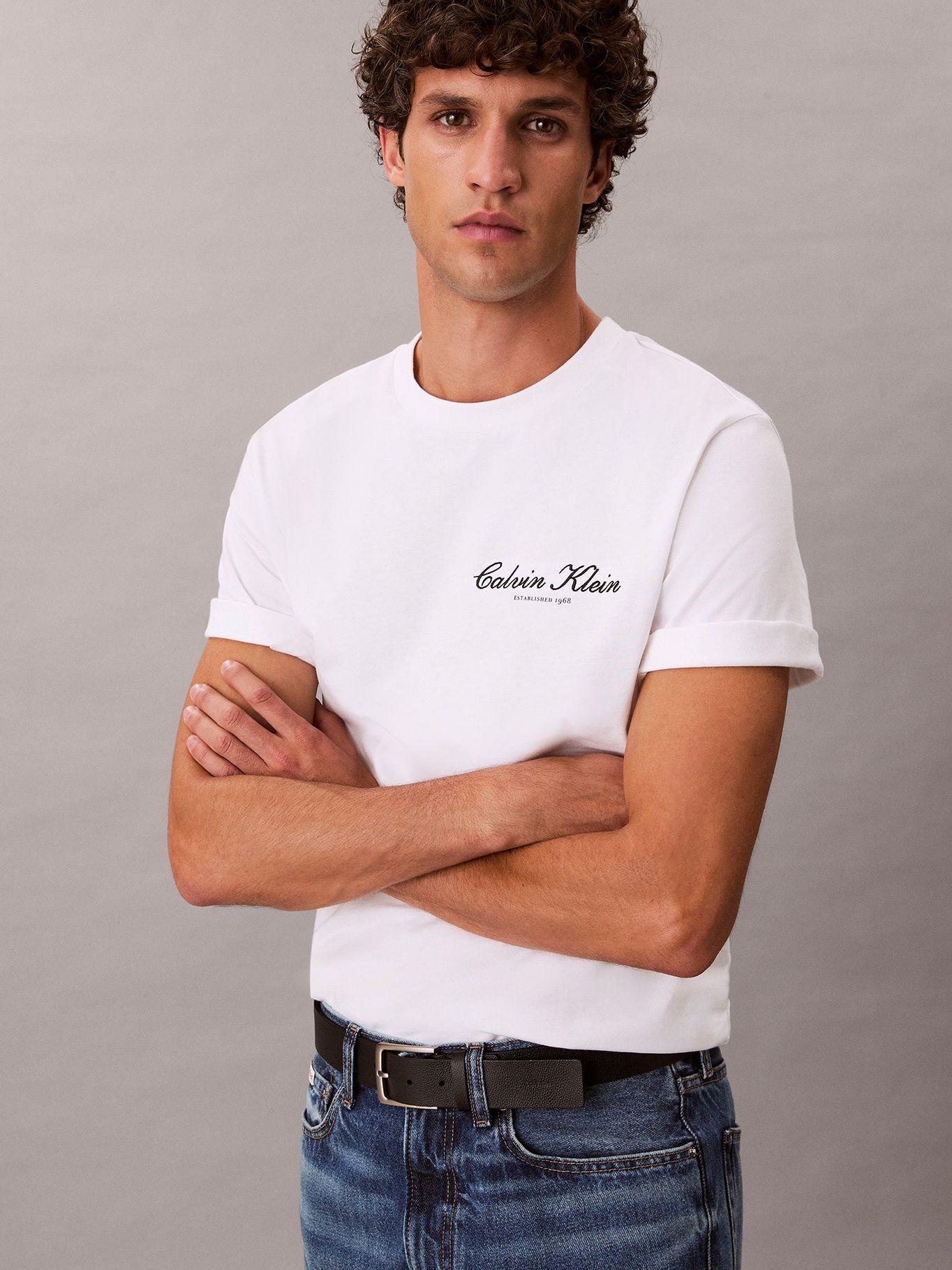 Polera con Logo Gráfico Blanco Calvin Klein-3