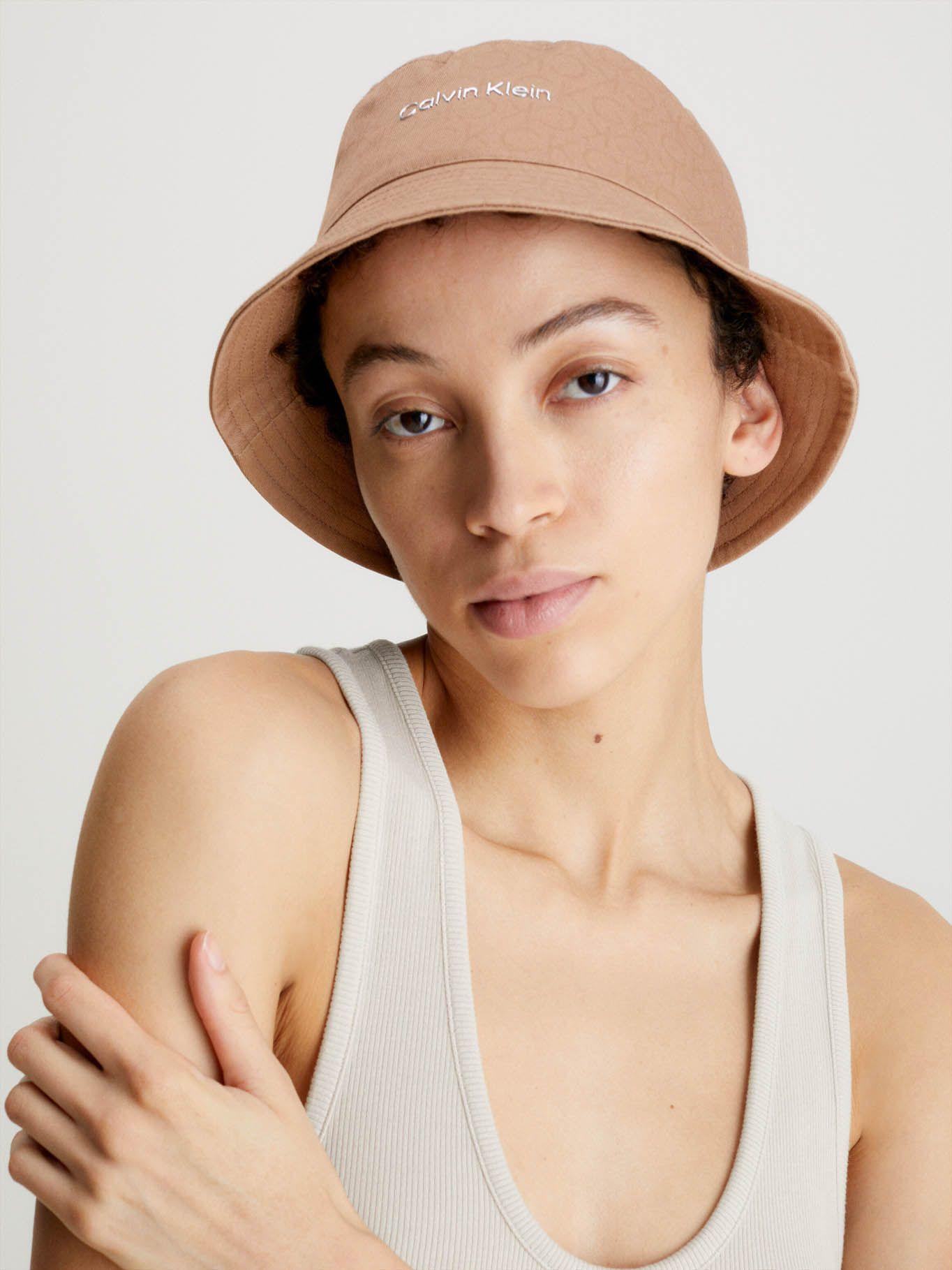 Gorro de pescador reversible de algodón orgánico Café Calvin Klein-2