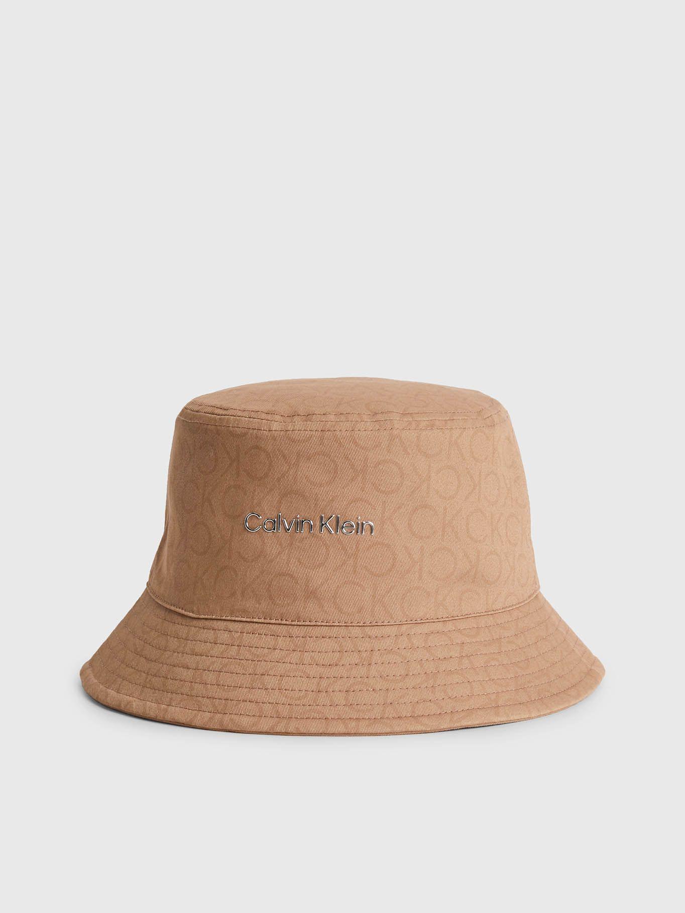 Gorro de pescador reversible de algodón orgánico Café Calvin Klein-0