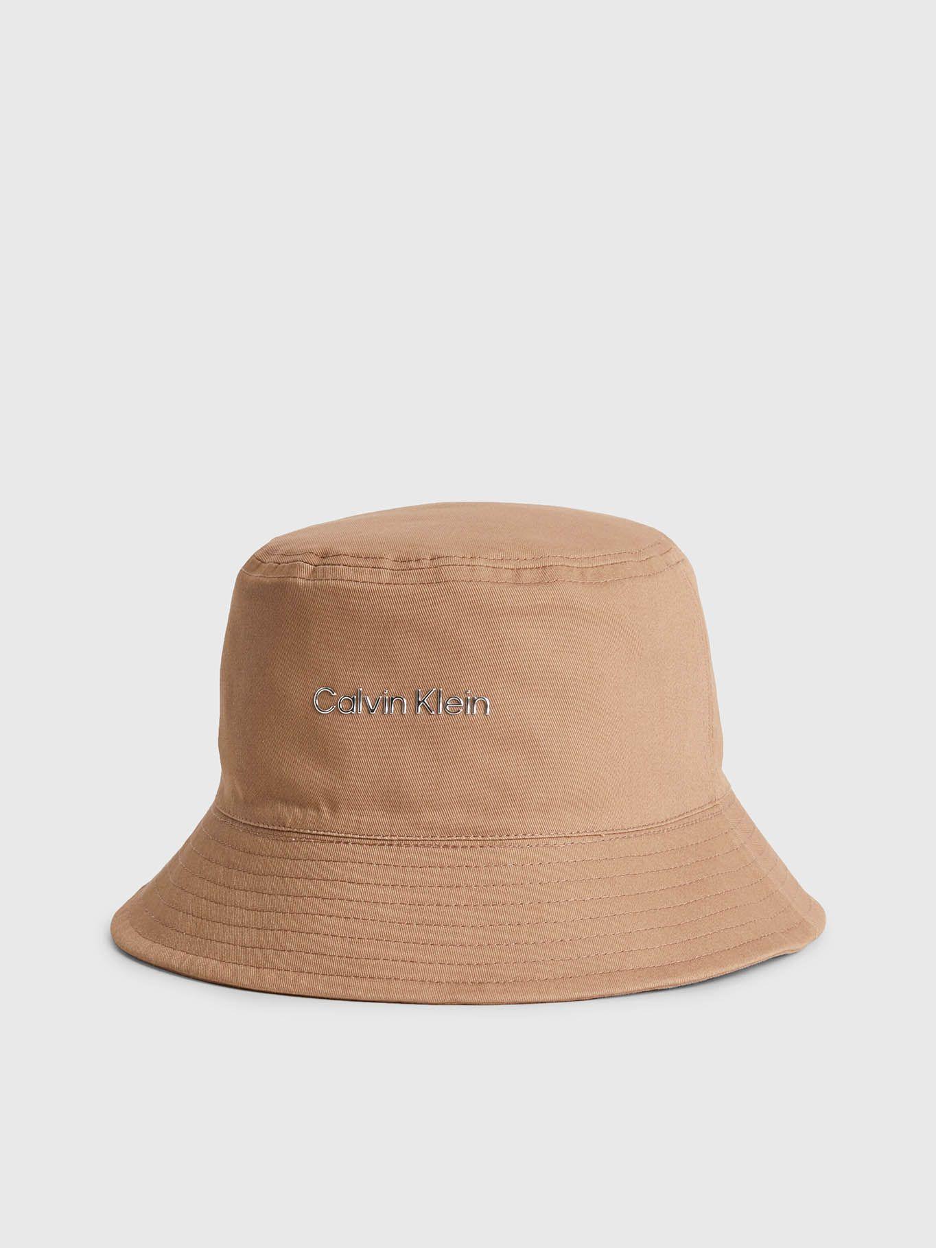 Gorro de pescador reversible de algodón orgánico Café Calvin Klein-1