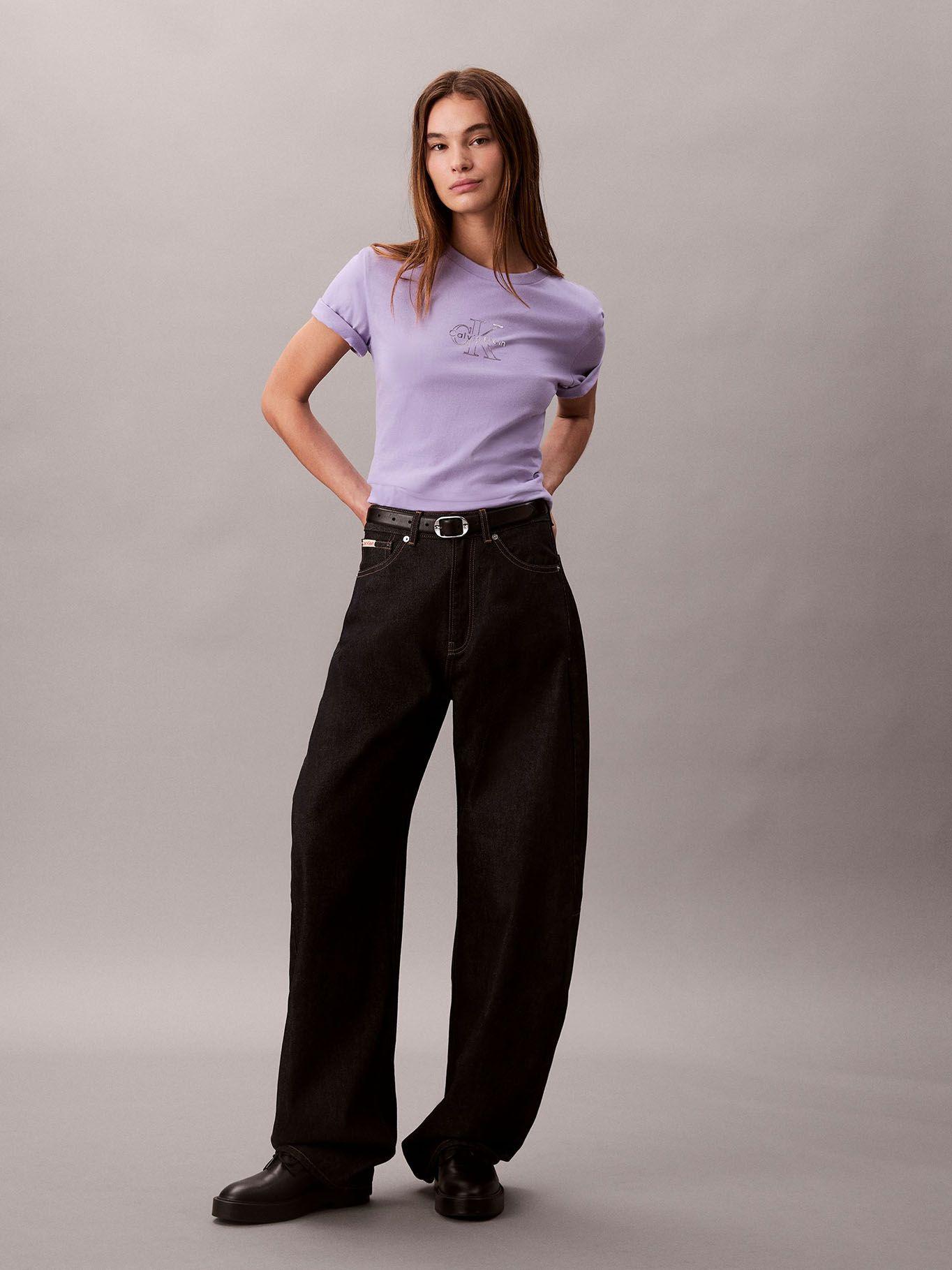 Polera Classic Foil Monologo Lila Calvin Klein-1