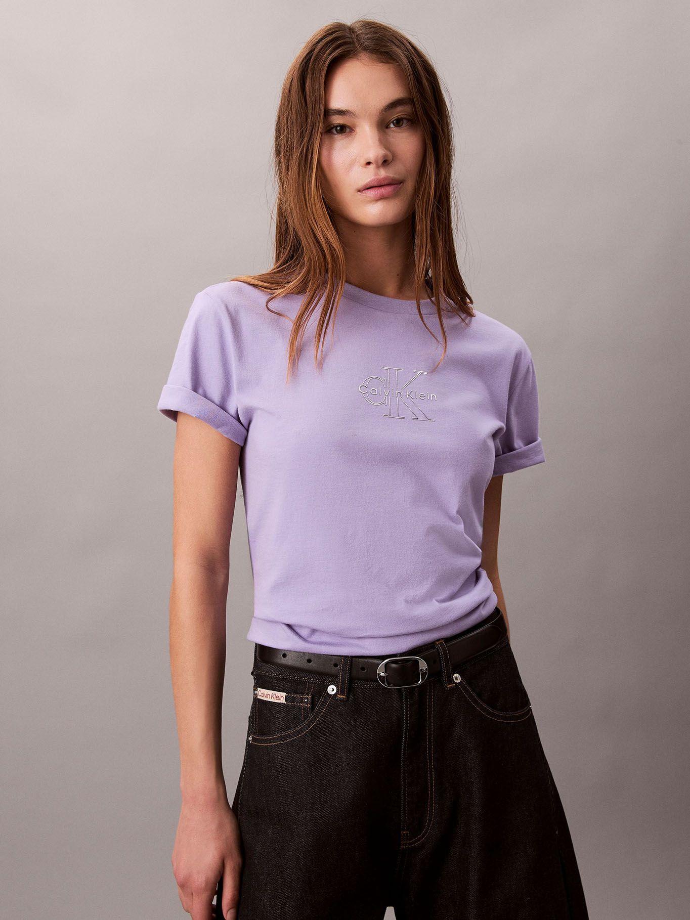 Polera Classic Foil Monologo Lila Calvin Klein-3