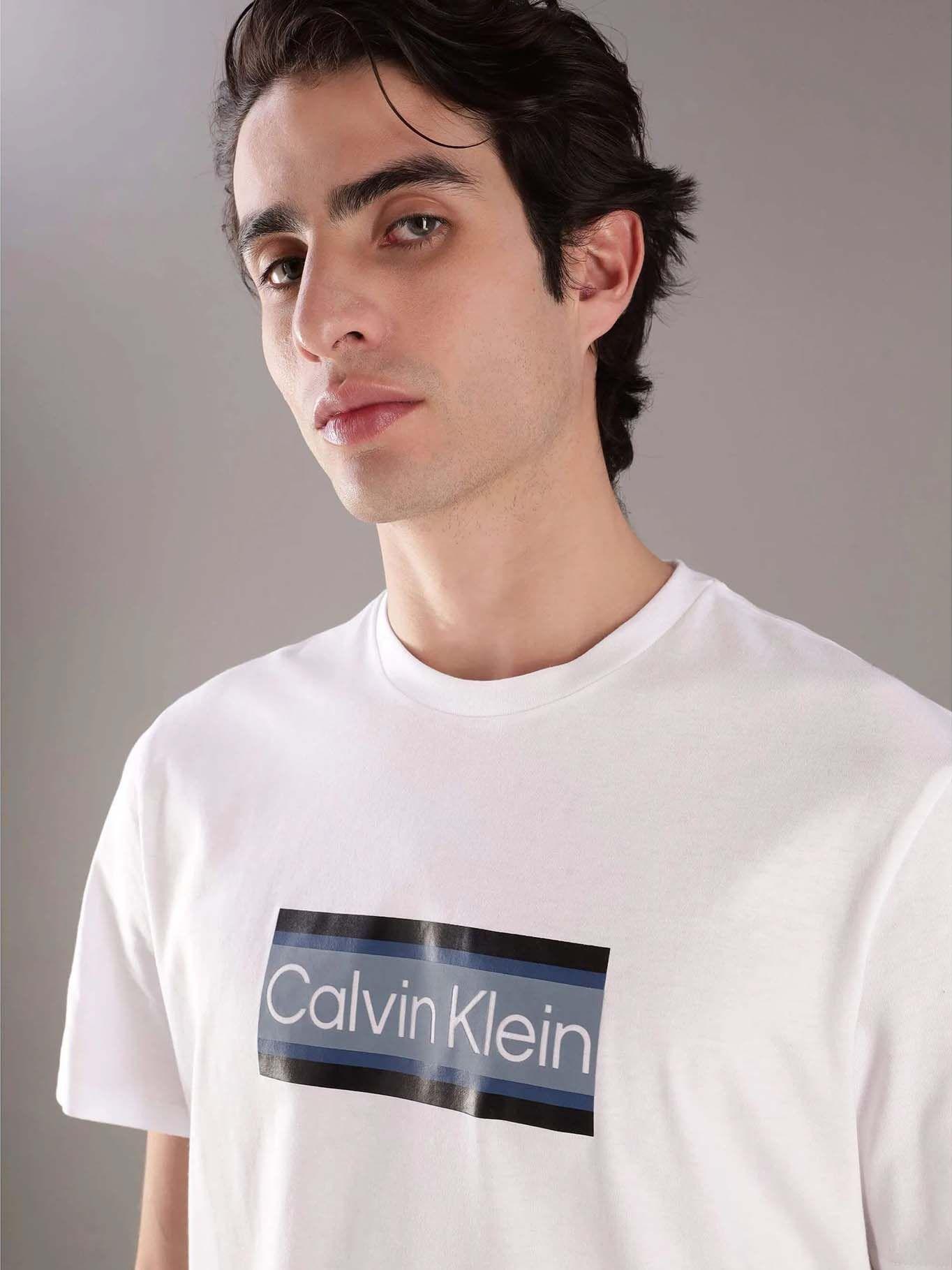 Polera Calvin Band Stripe Blanco Calvin Klein-3