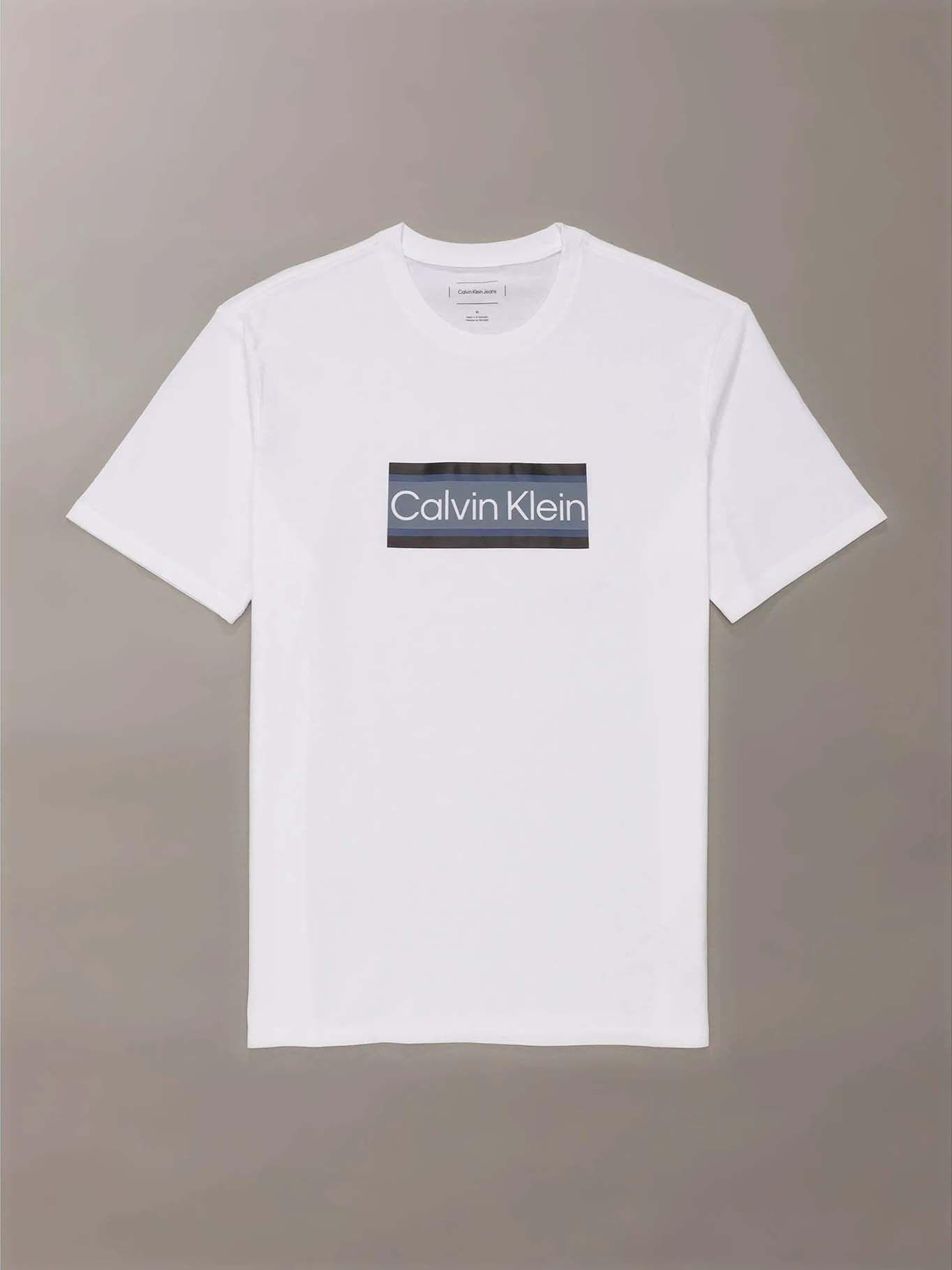 Polera Calvin Band Stripe Blanco Calvin Klein-4