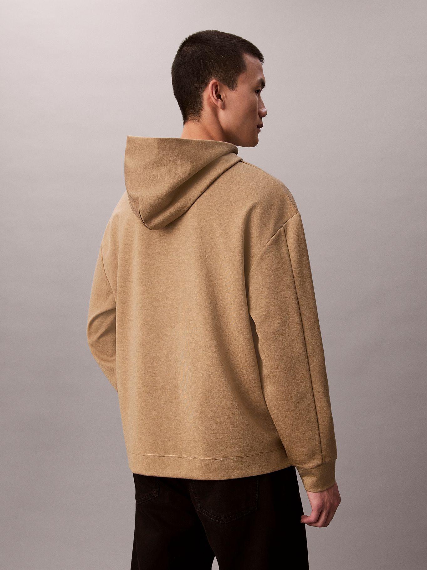 Polerón con Gorro y Mezcla de Lana Cafe Calvin Klein-2