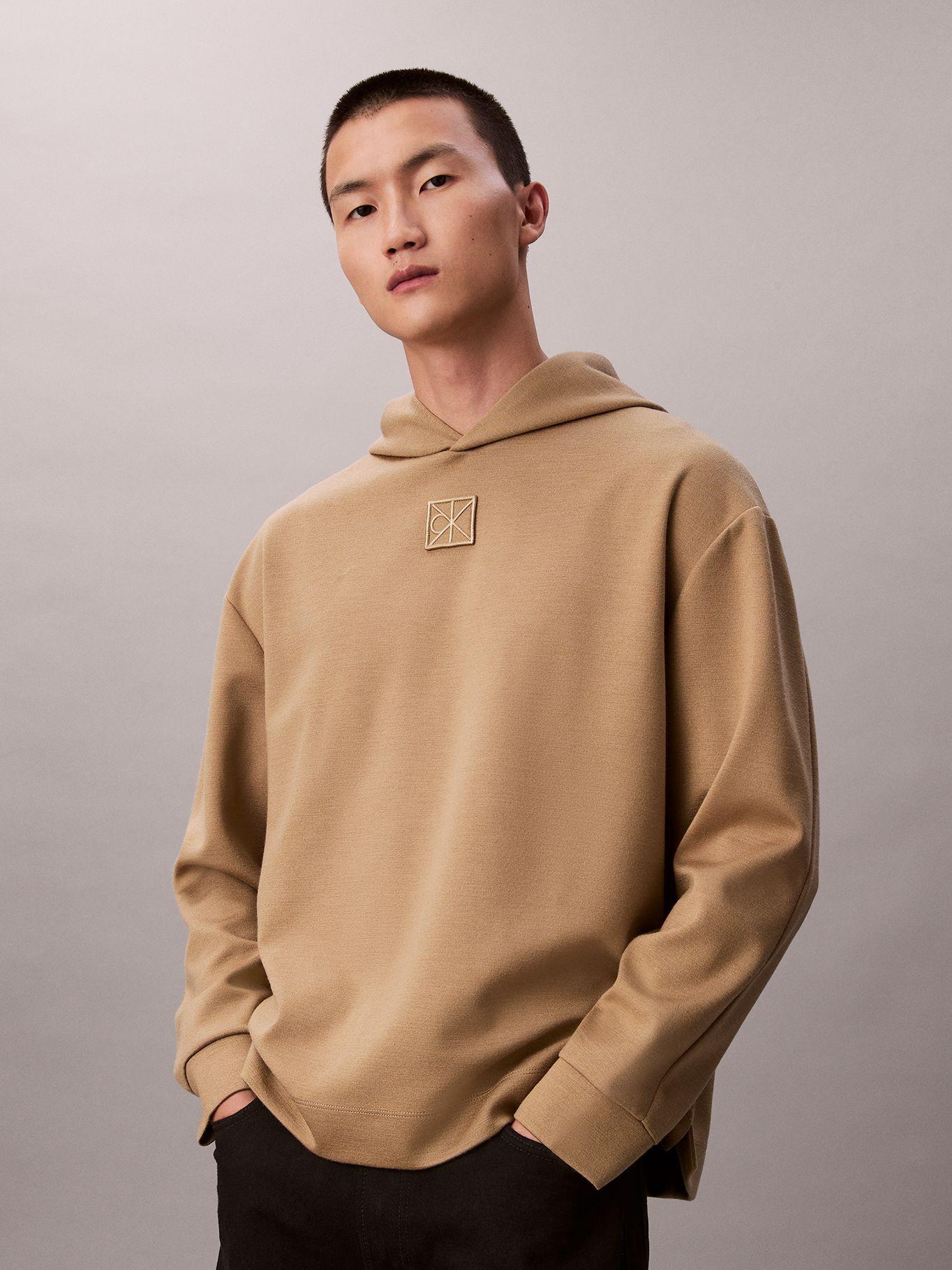 Polerón con Gorro y Mezcla de Lana Cafe Calvin Klein-3