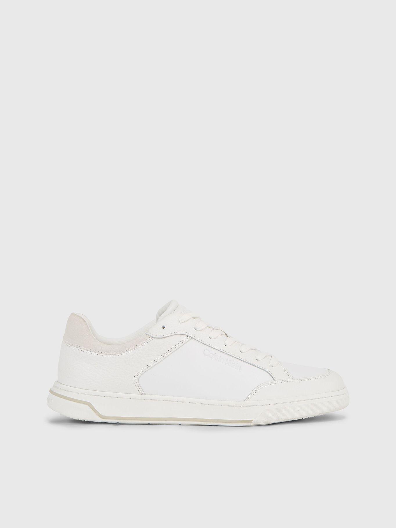 Zapatilla de Cuero Low Top Lace Up Blanco Calvin Klein-4