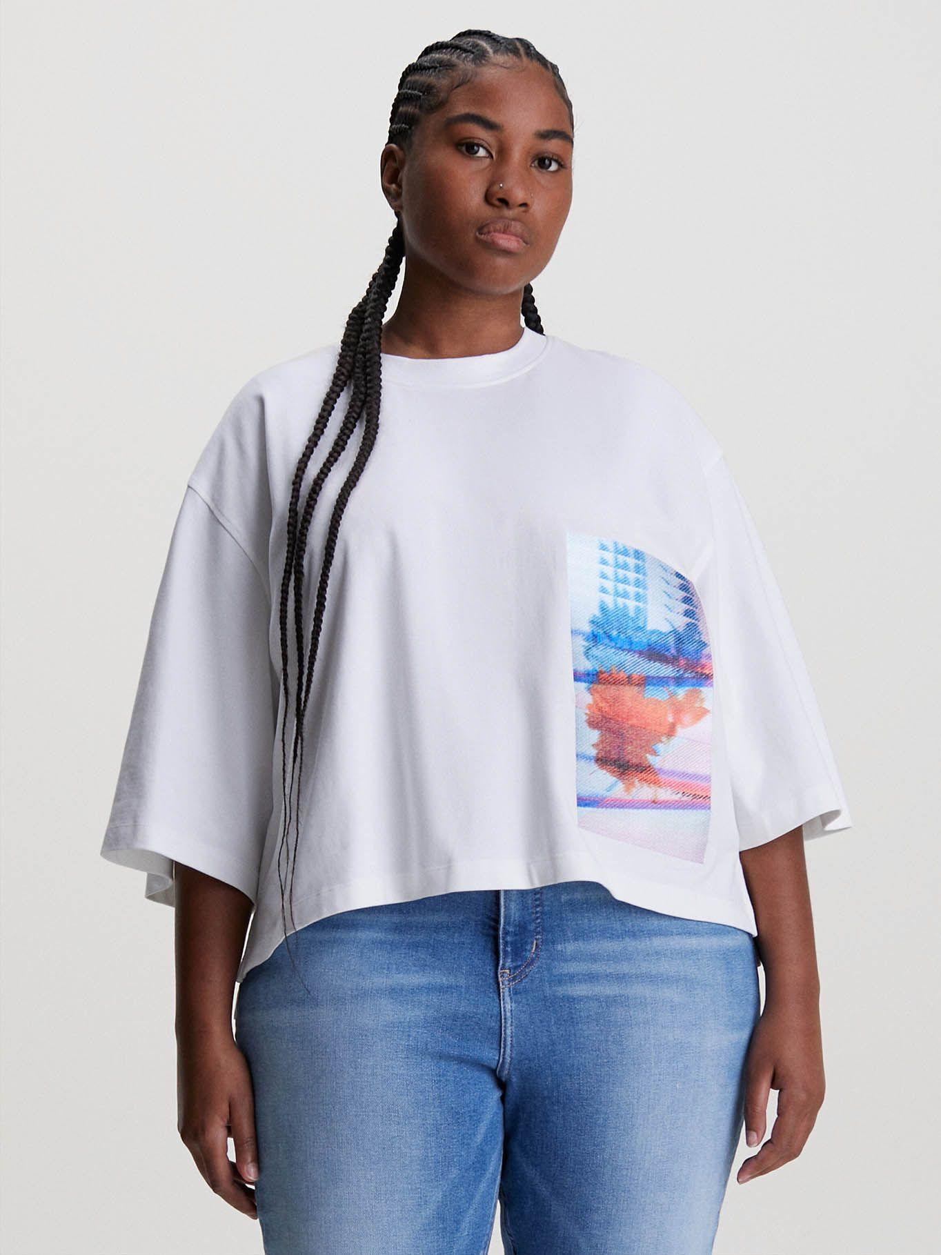 Camiseta bordada holgada Blanco Calvin Klein-4