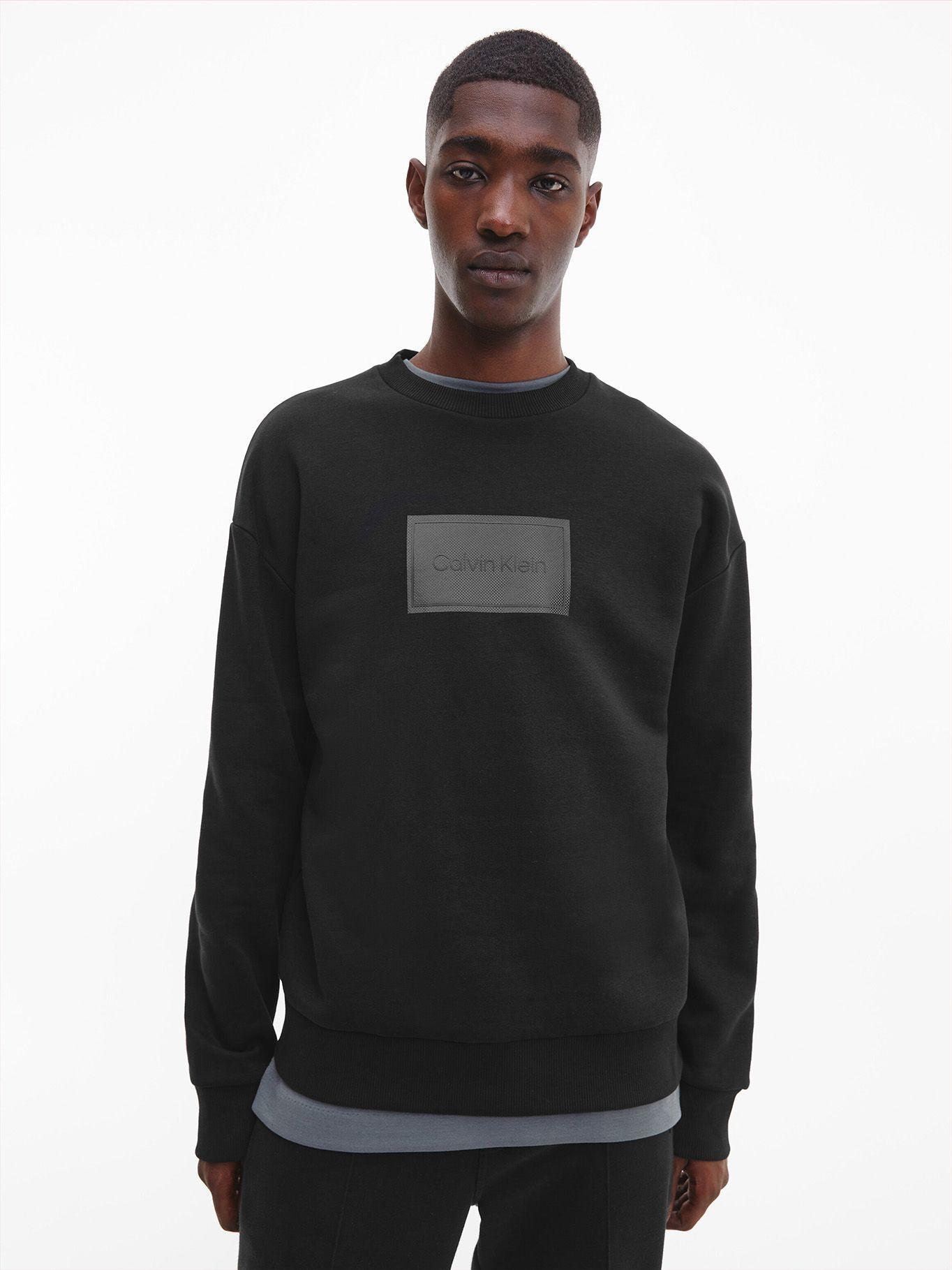 Polerón Textured Logo Negro Calvin Klein-0