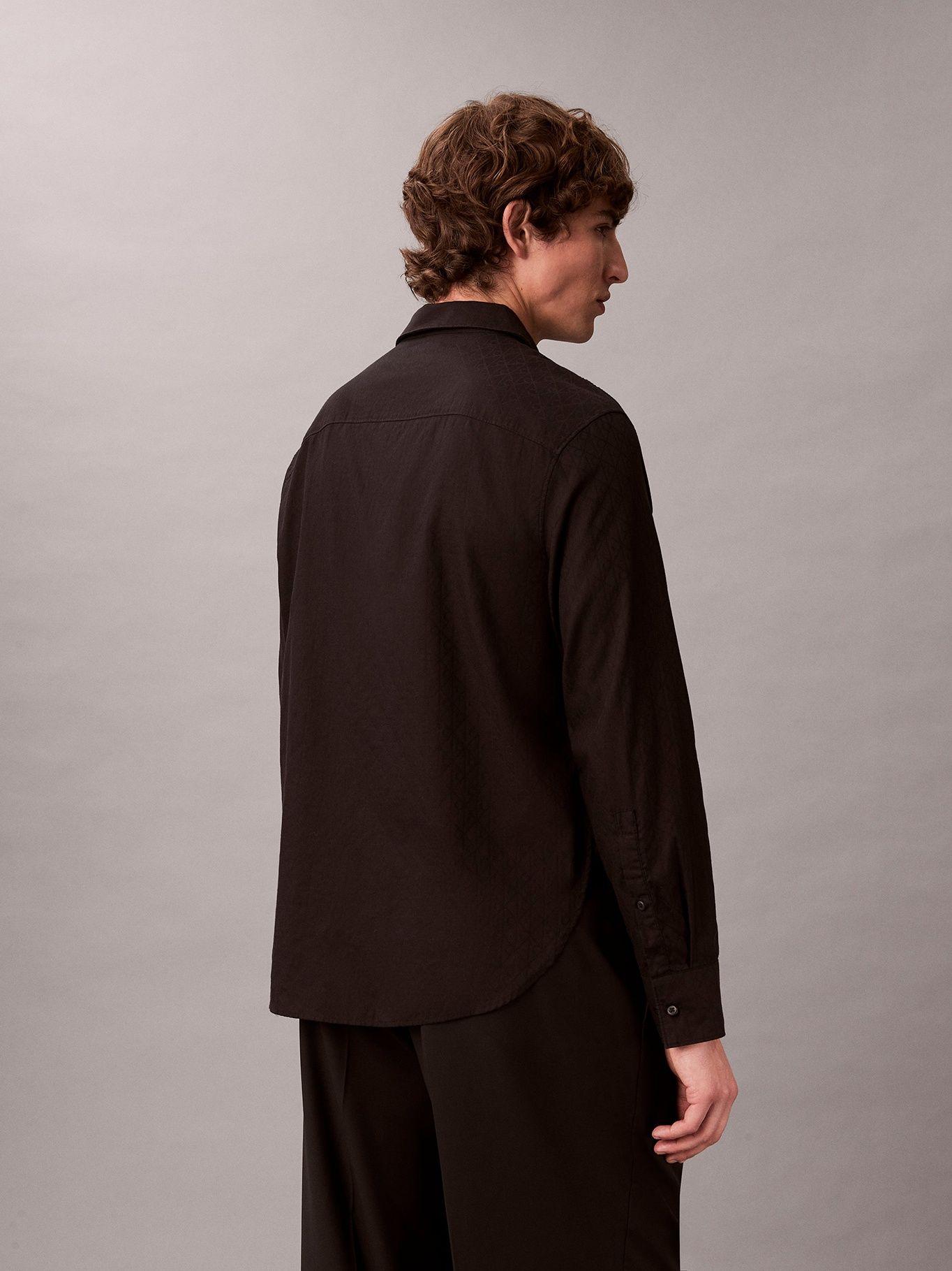 Camisa en Jacquard Negro Calvin Klein-2