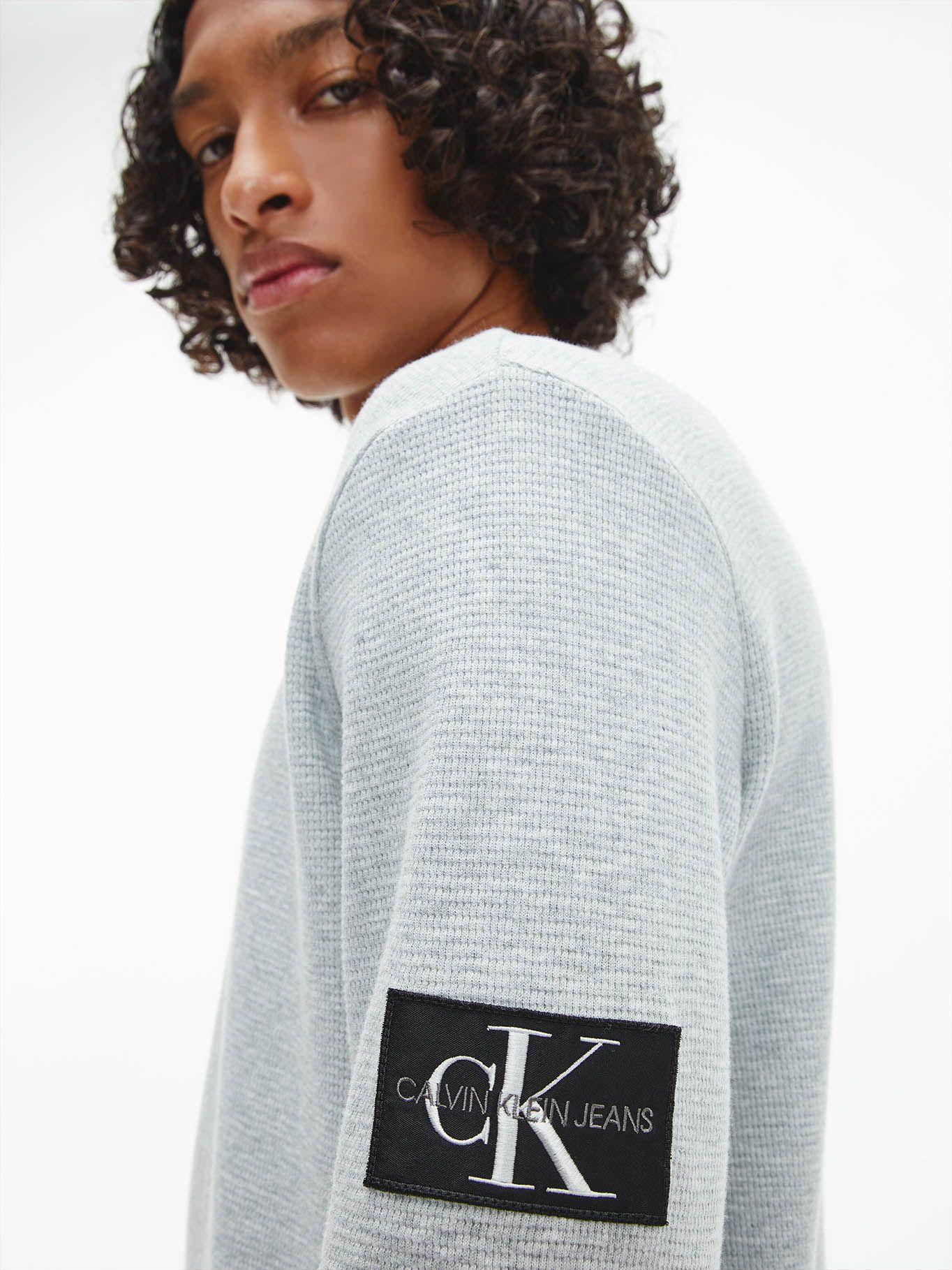 Polera Ls Badge Waffle Gris P01 Calvin Klein-3