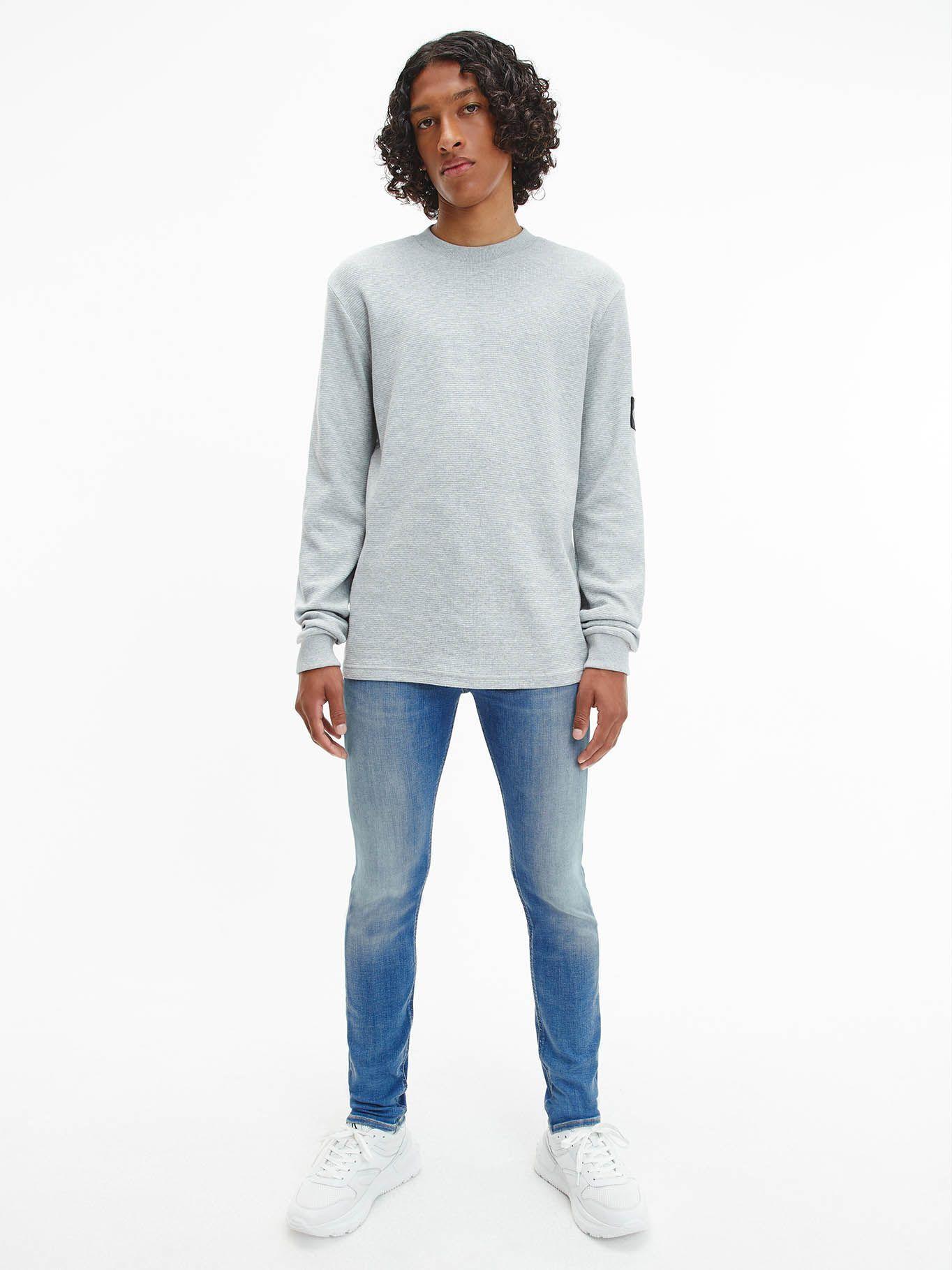 Polera Ls Badge Waffle Gris P01 Calvin Klein-1